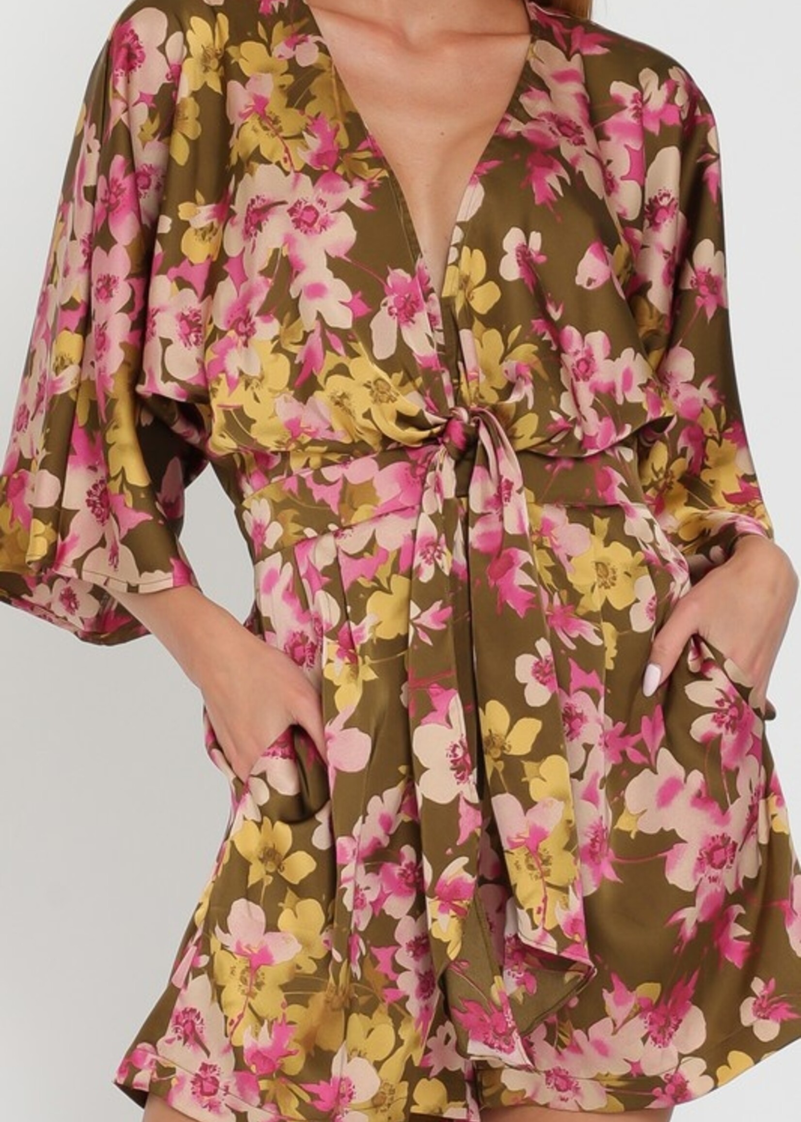 Print kimono romper