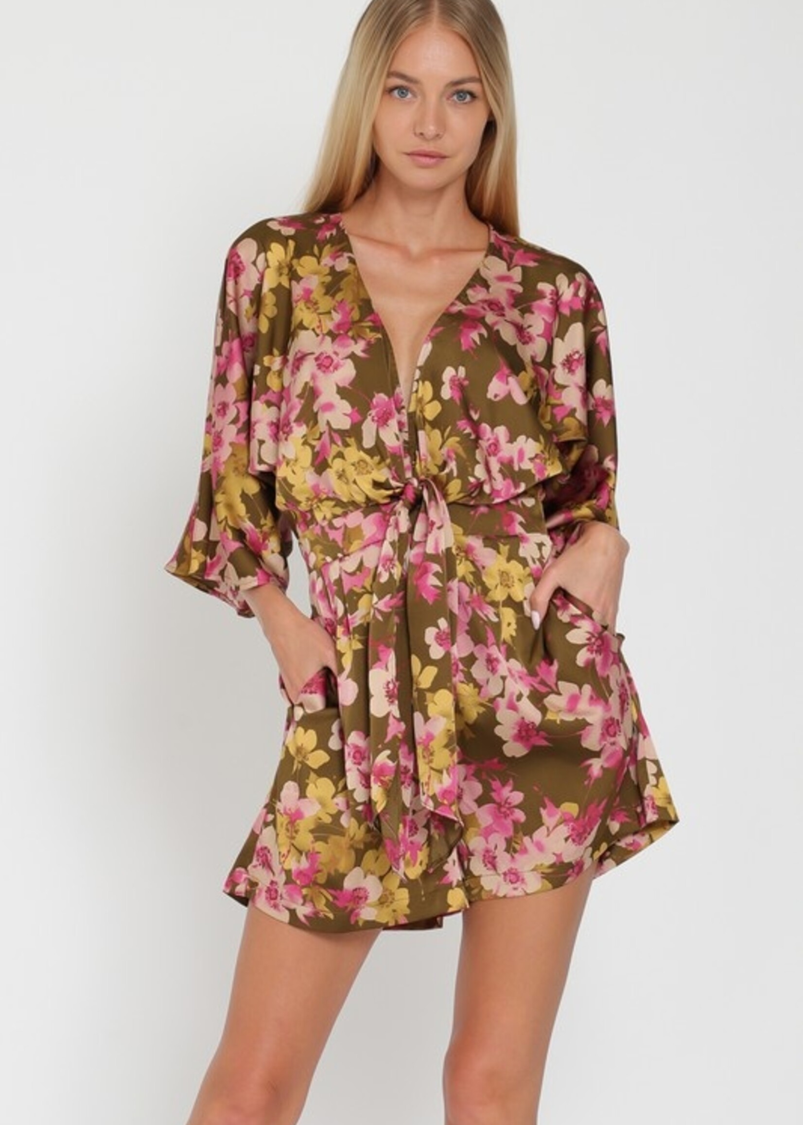 Print kimono romper
