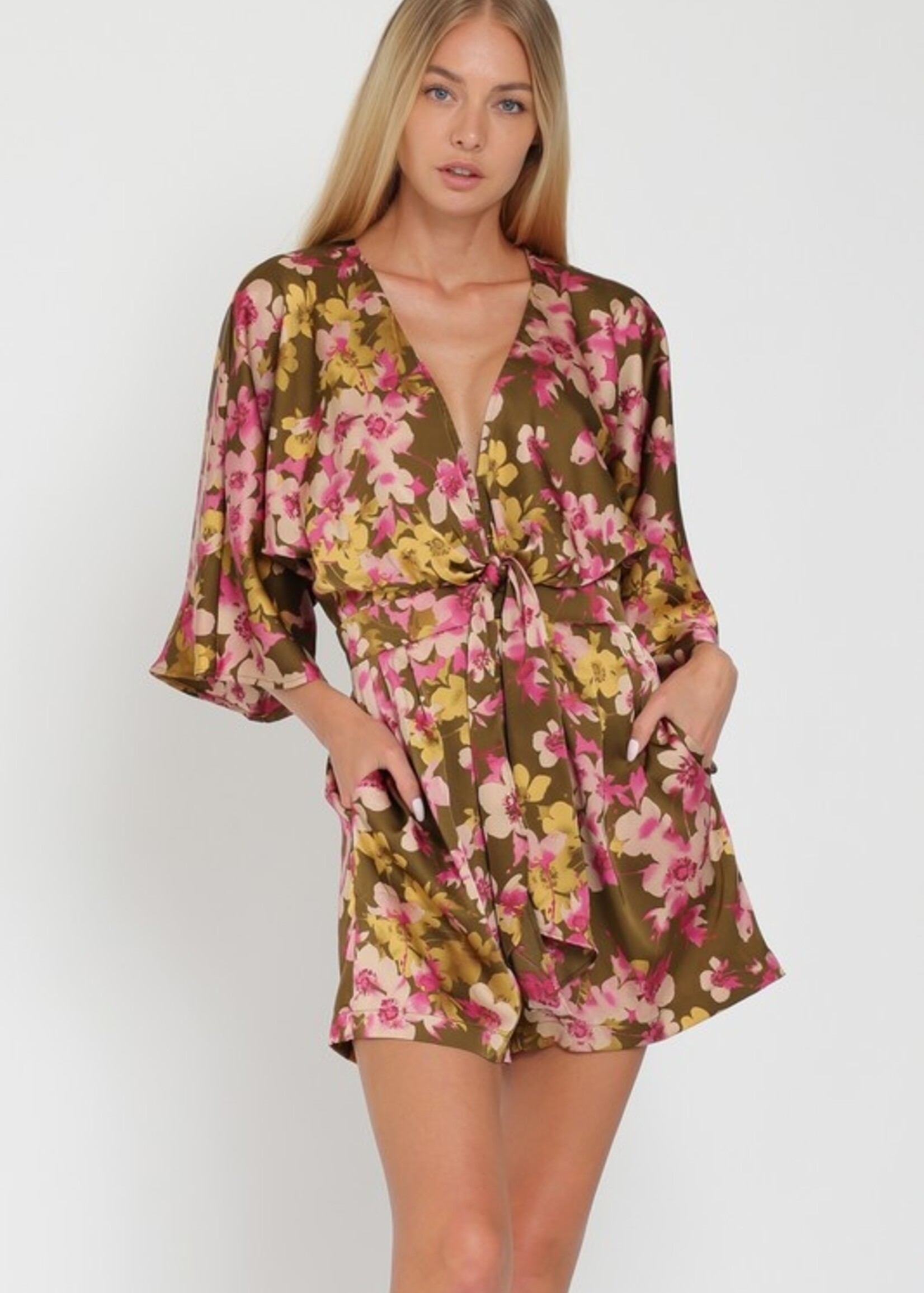 Print kimono romper