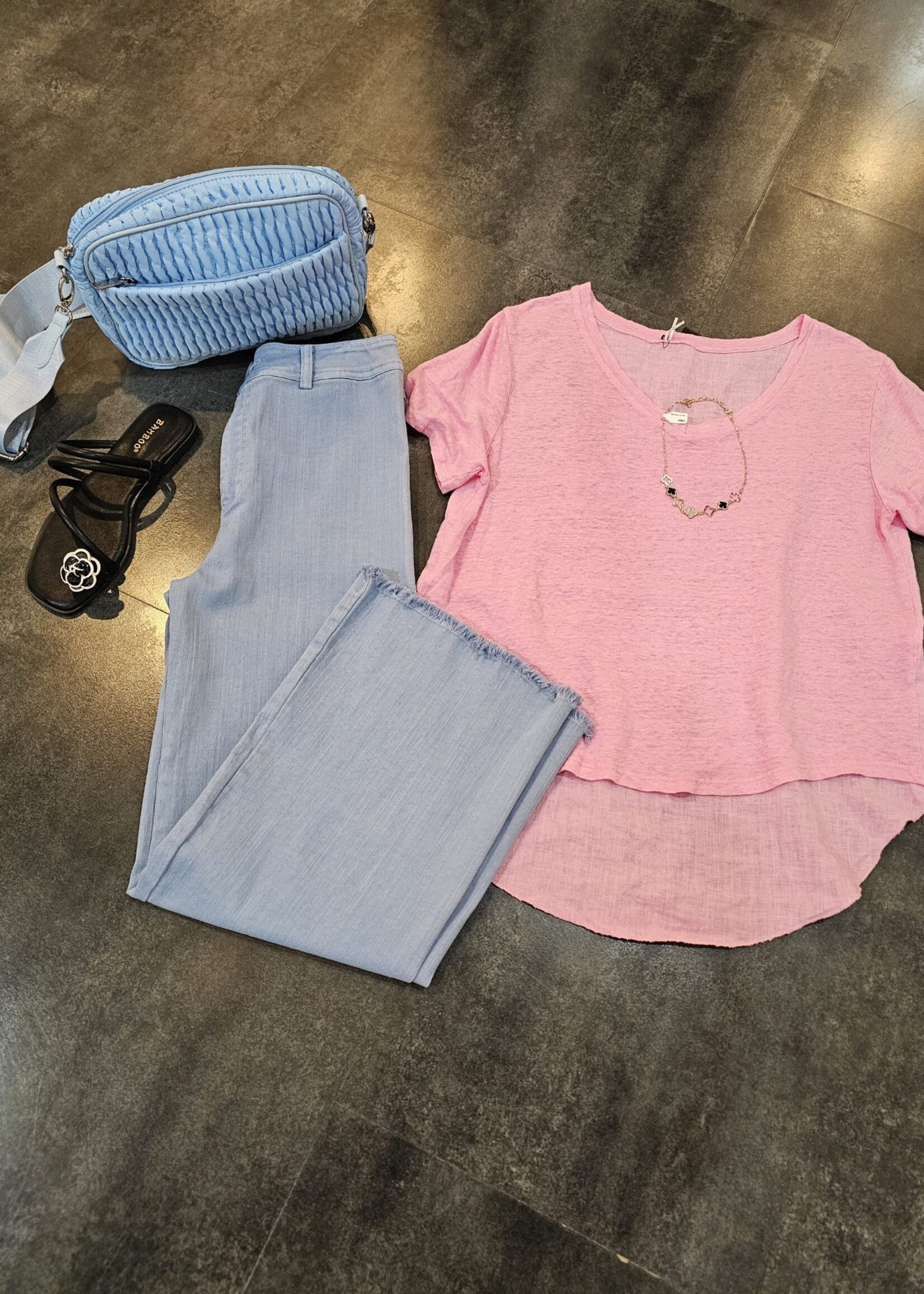 Linen back swing Tee +4 colors
