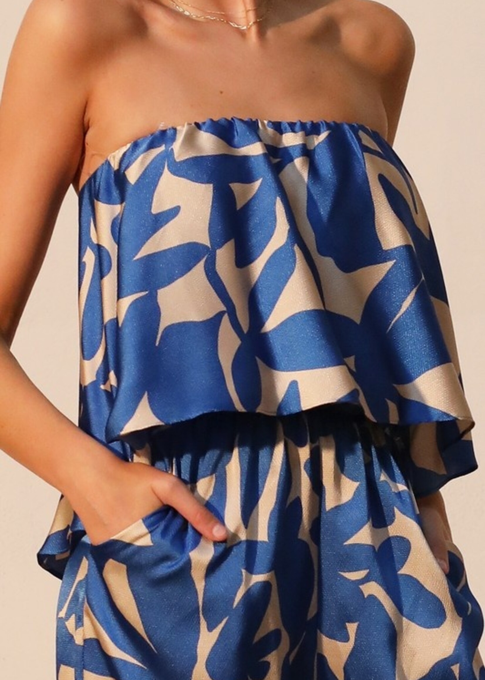 Print tube jumpsuit