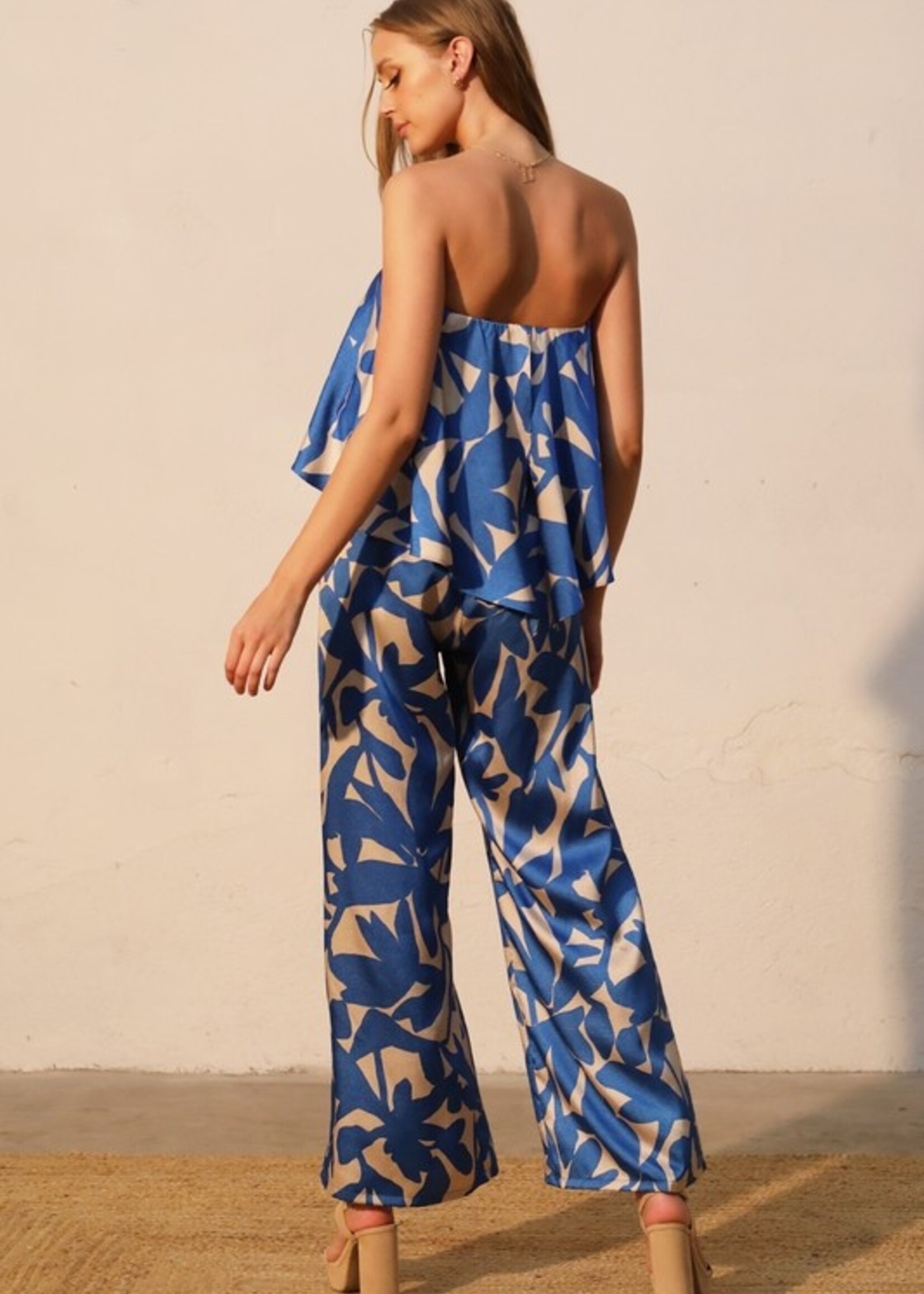 Print tube jumpsuit