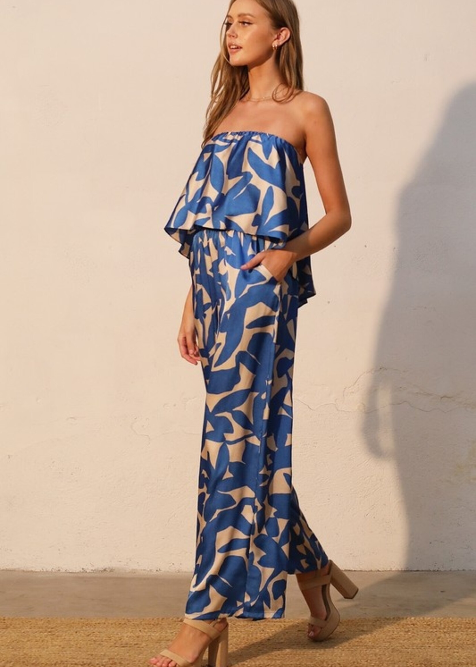 Print tube jumpsuit