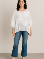 Silk embroidered top +2 colors