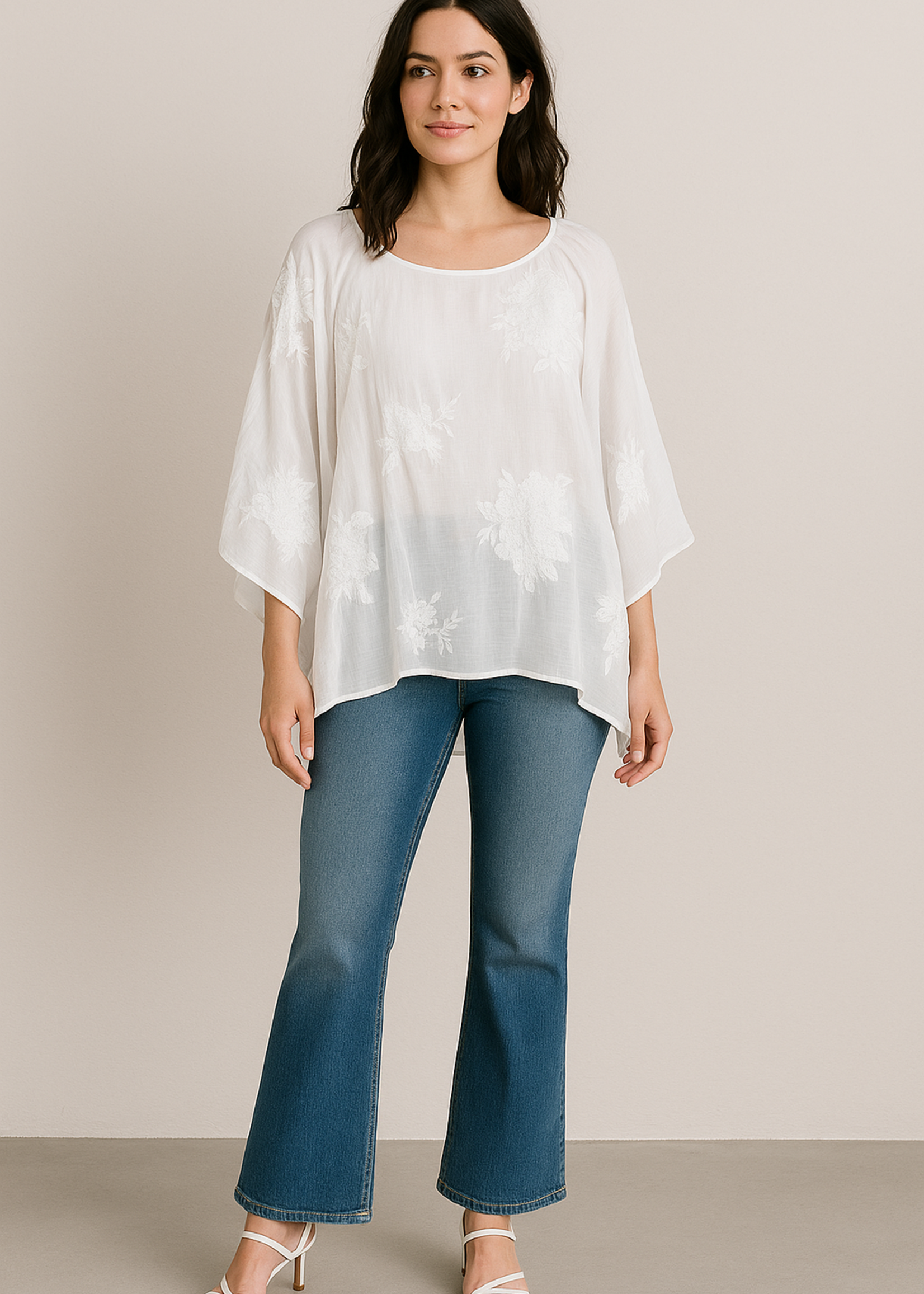Silk embroidered top +2 colors