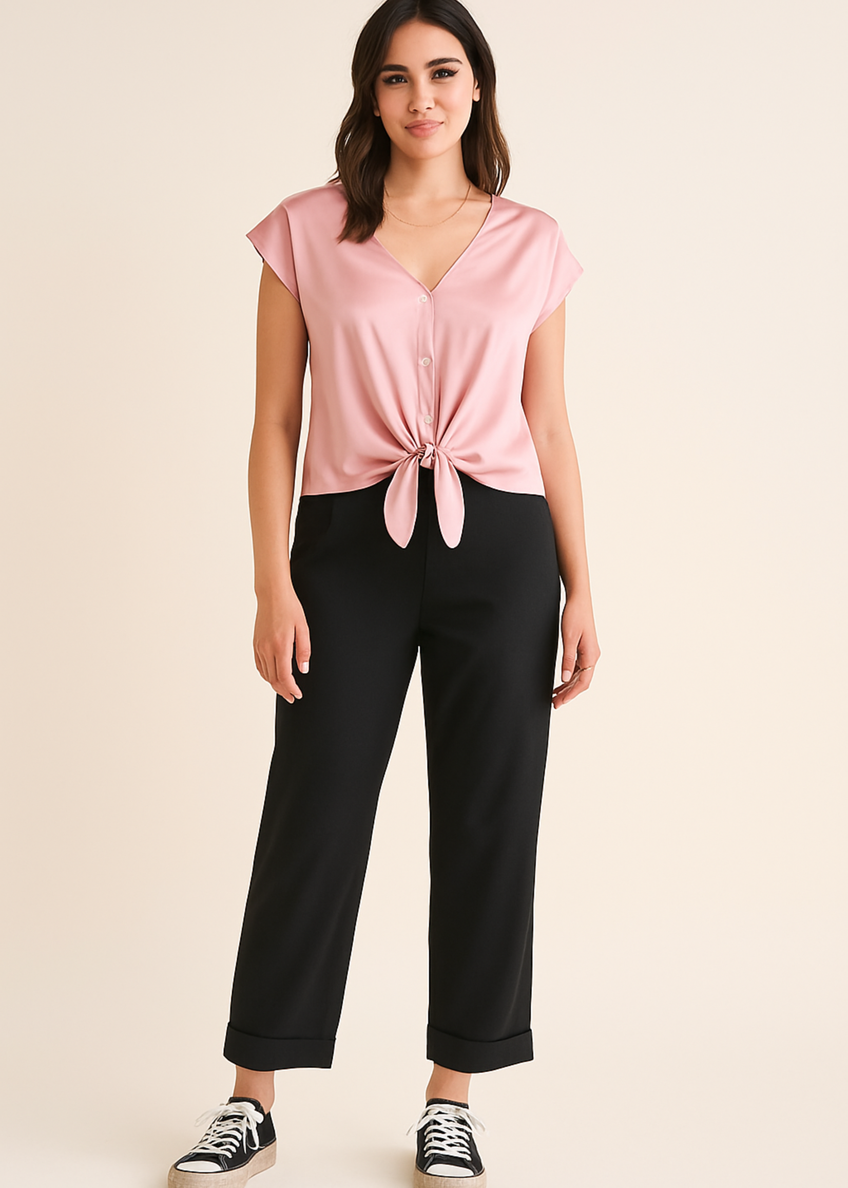 Satin tie front +5 colors