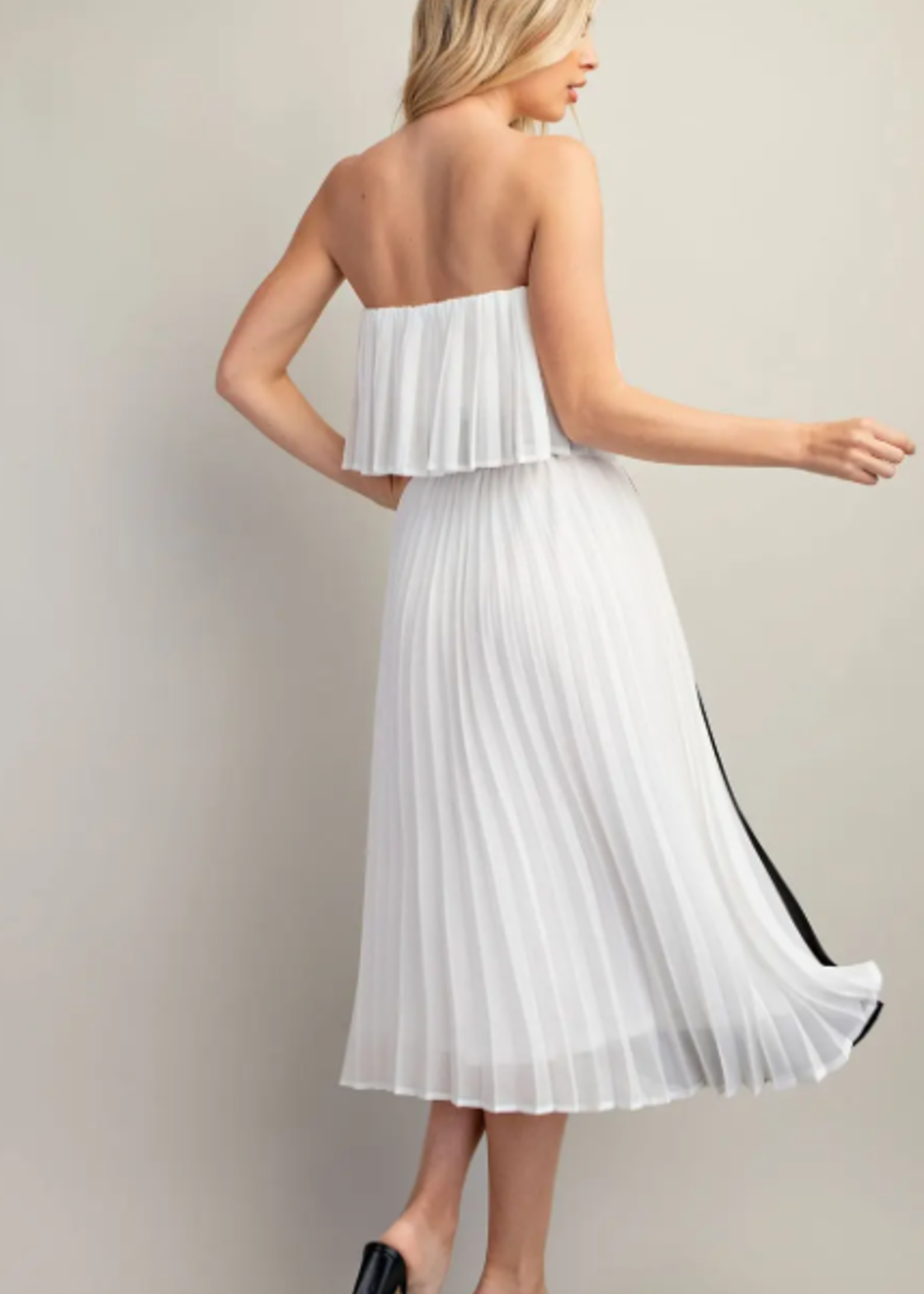 2 tone pleated dress