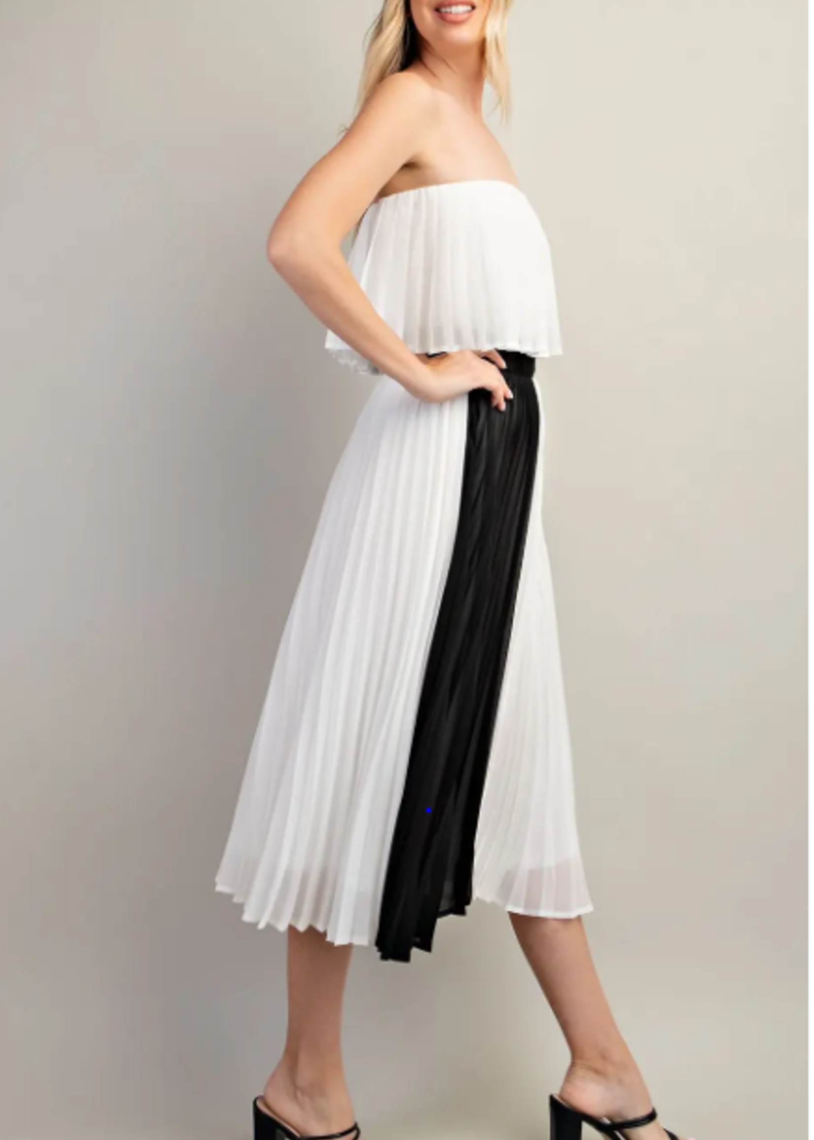 2 tone pleated dress