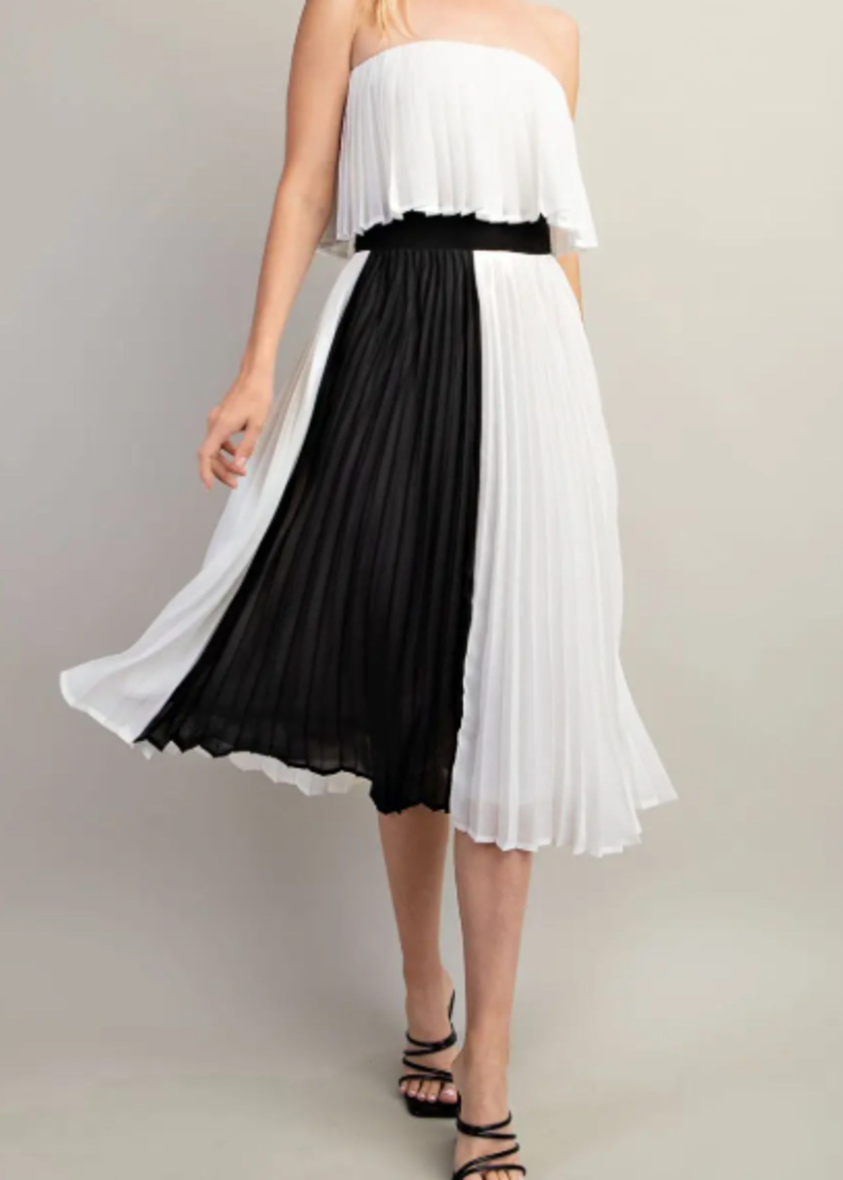 2 tone pleated dress