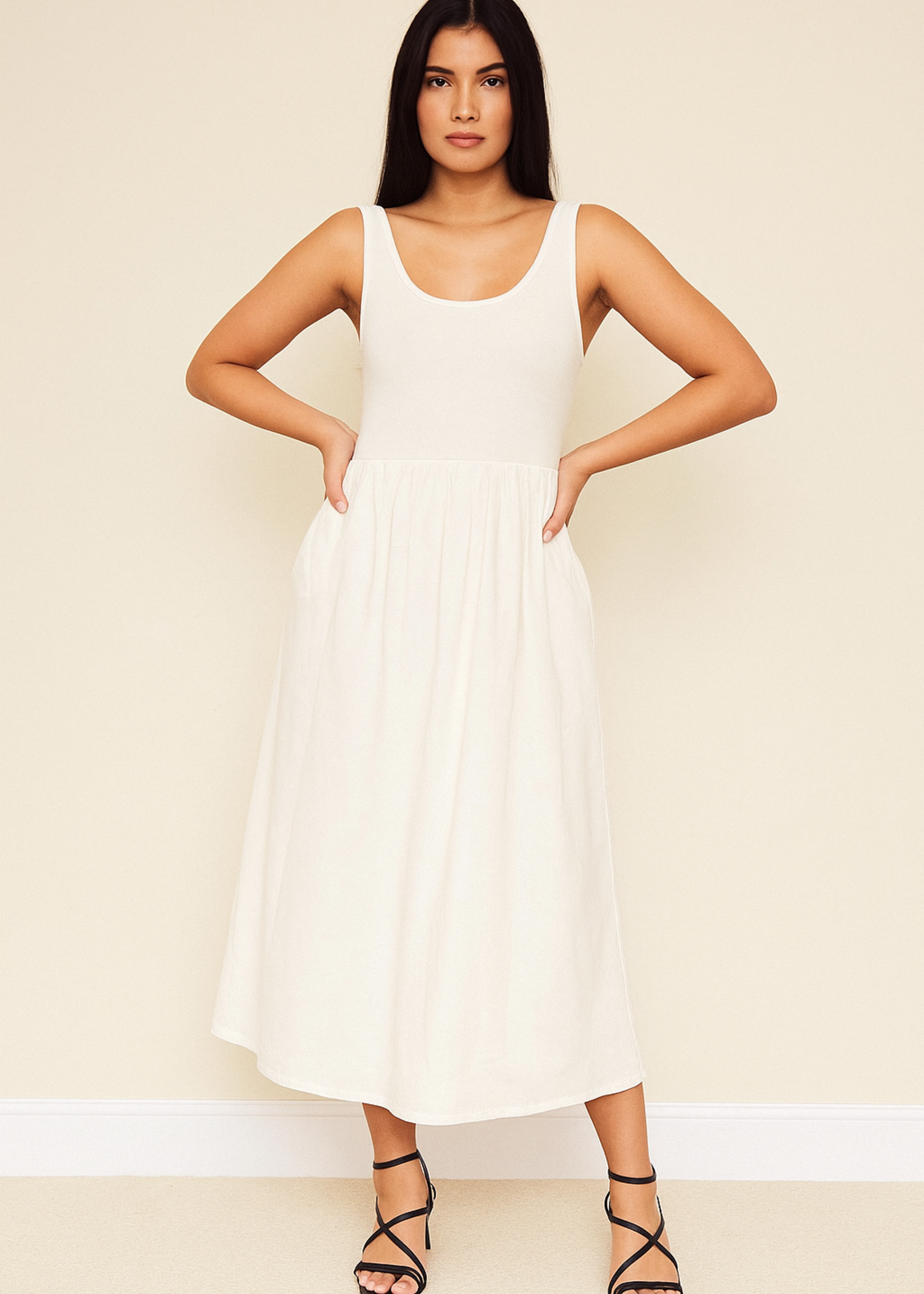Mix media dress +4 colors