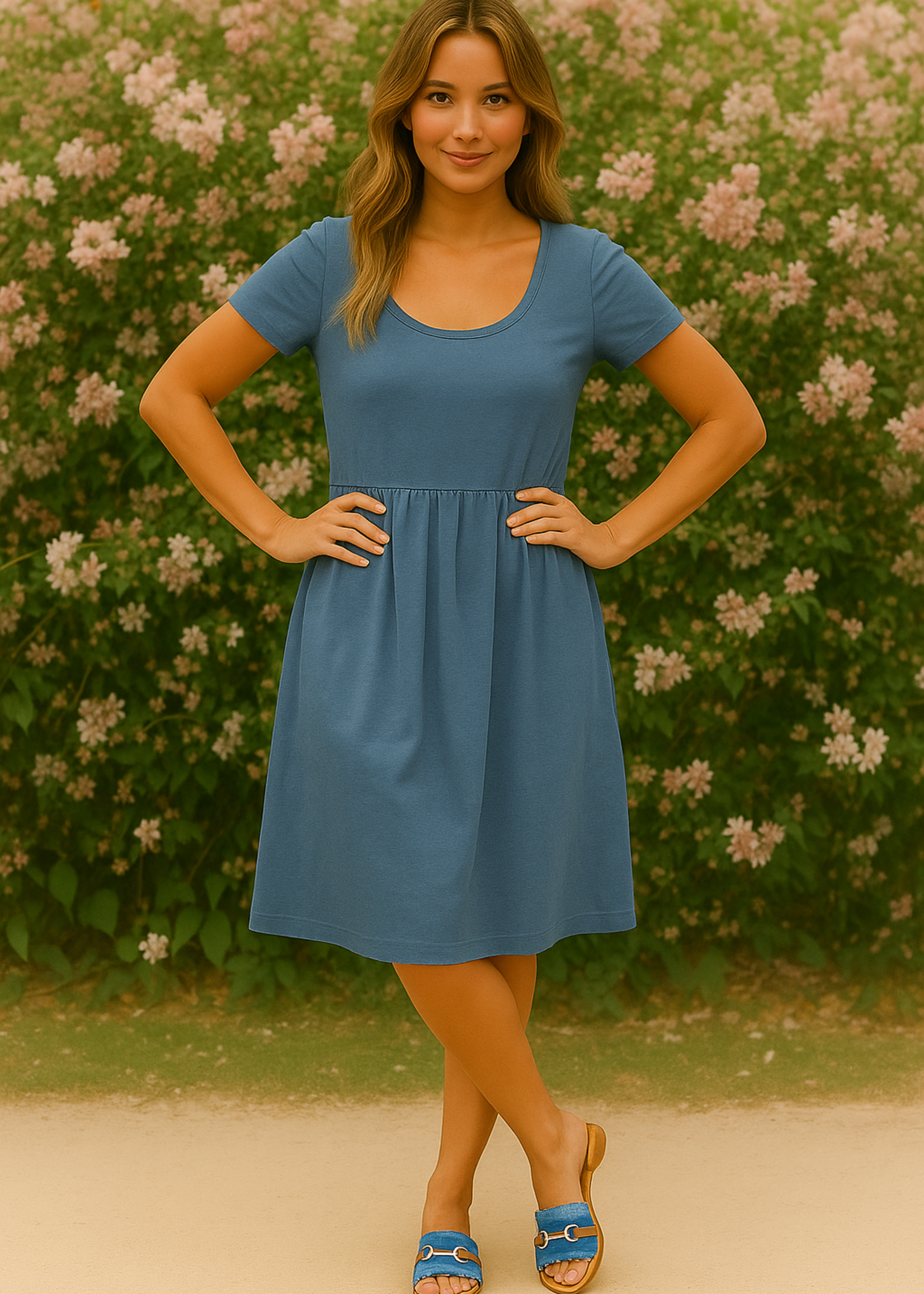 Poplin hem dress +5 colors