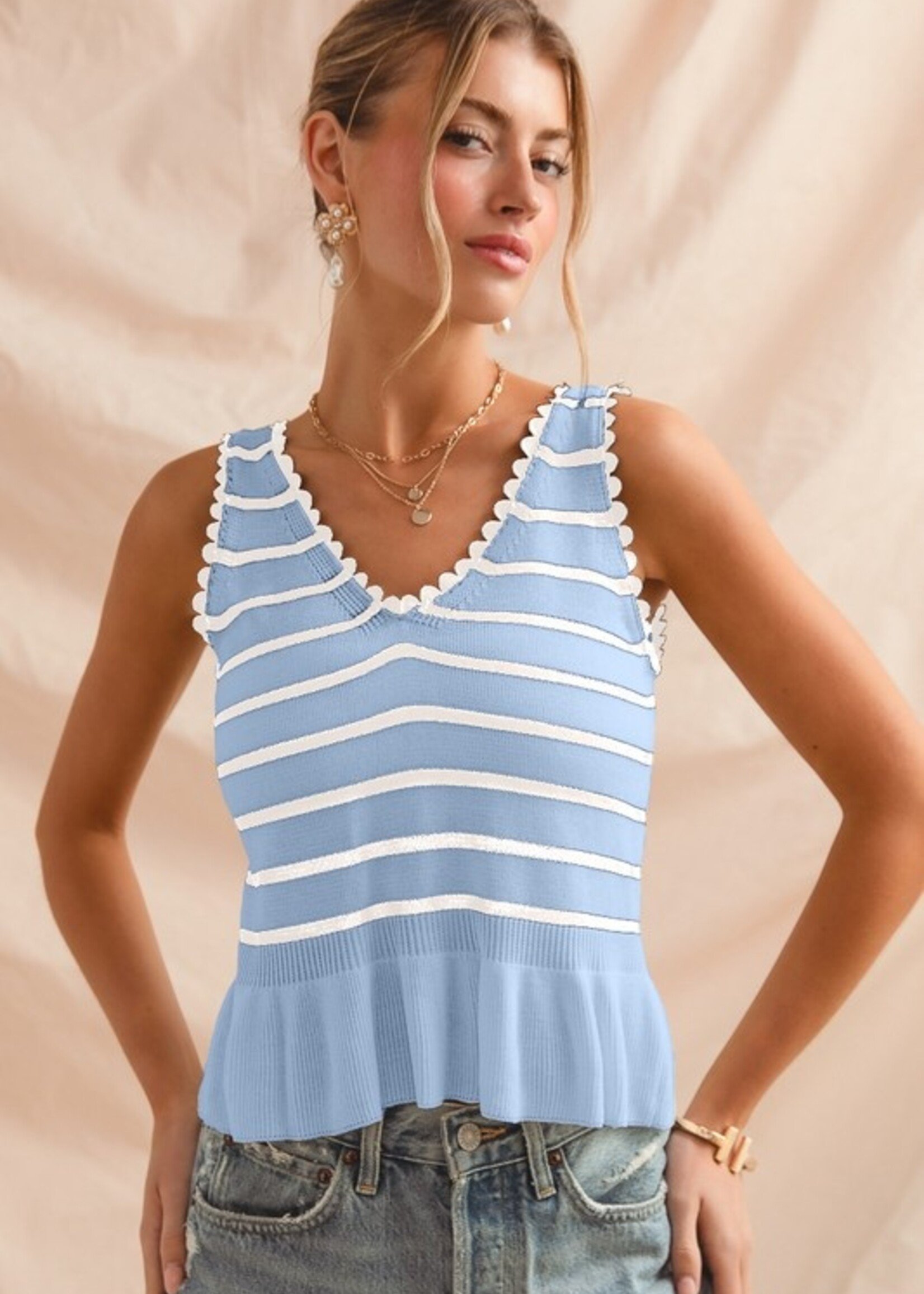 Stripe knit tank