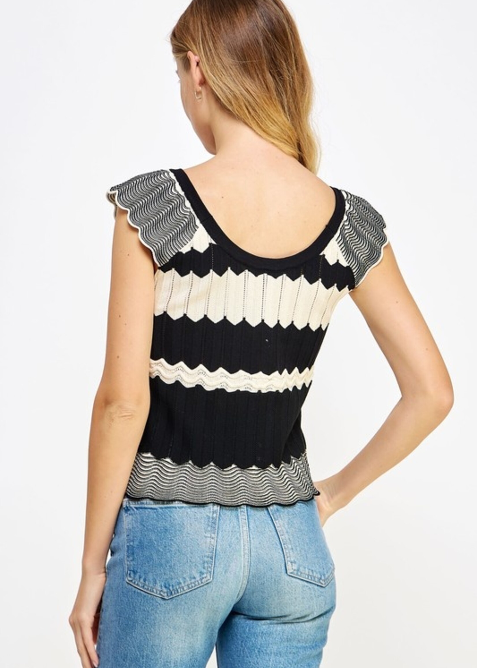 Chevron knit top +2 colors