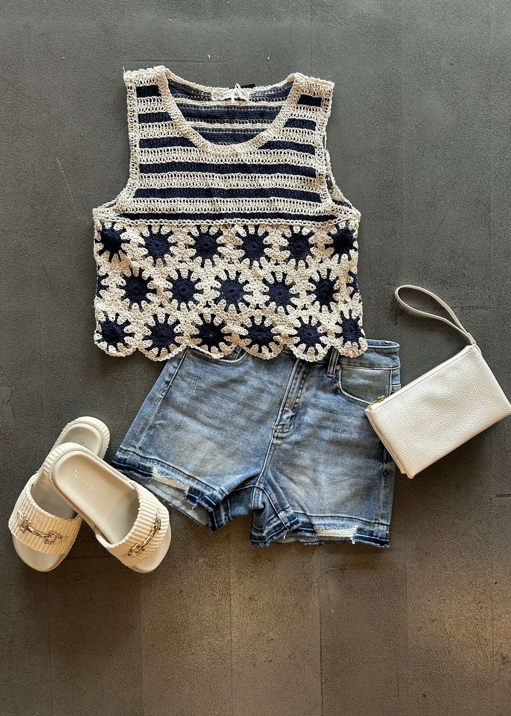 Stripe crochet tank