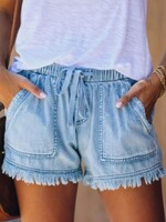 Fringe hem shorts