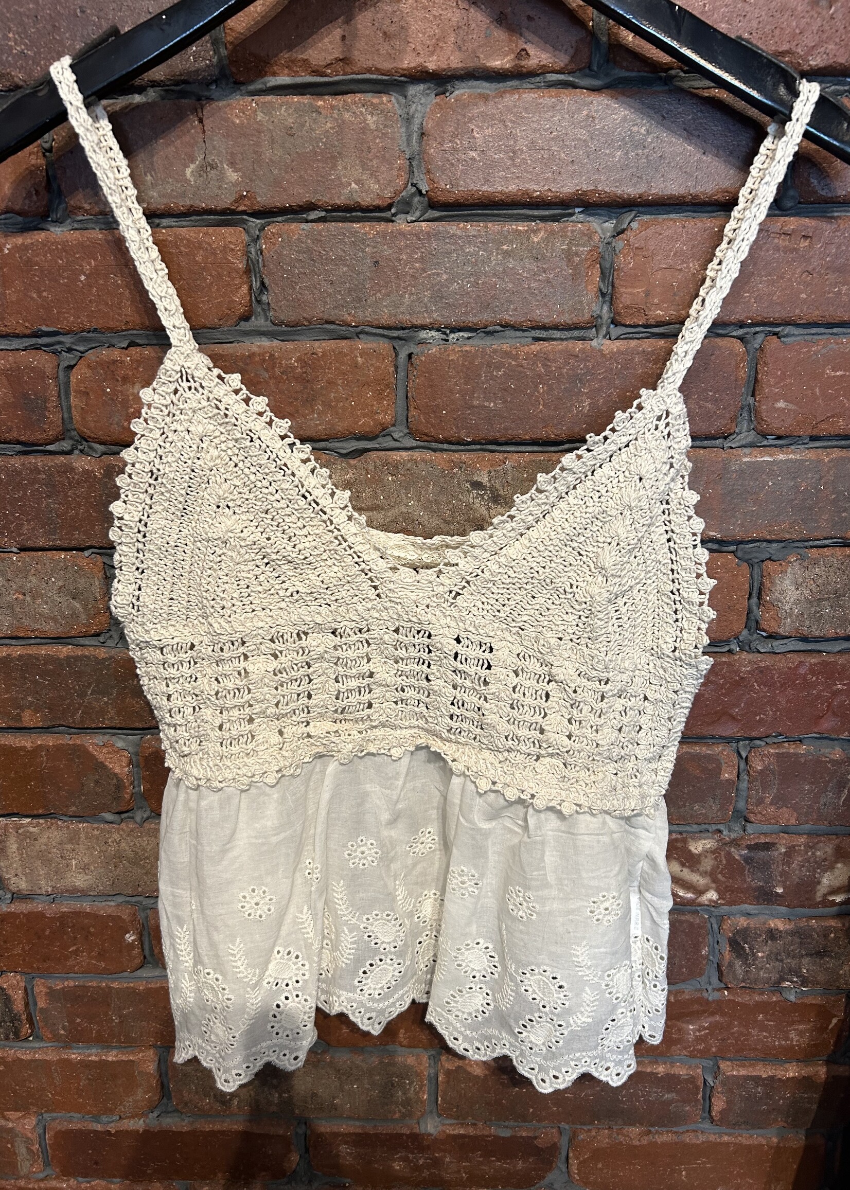 Crochet eyelet tank +2 colors