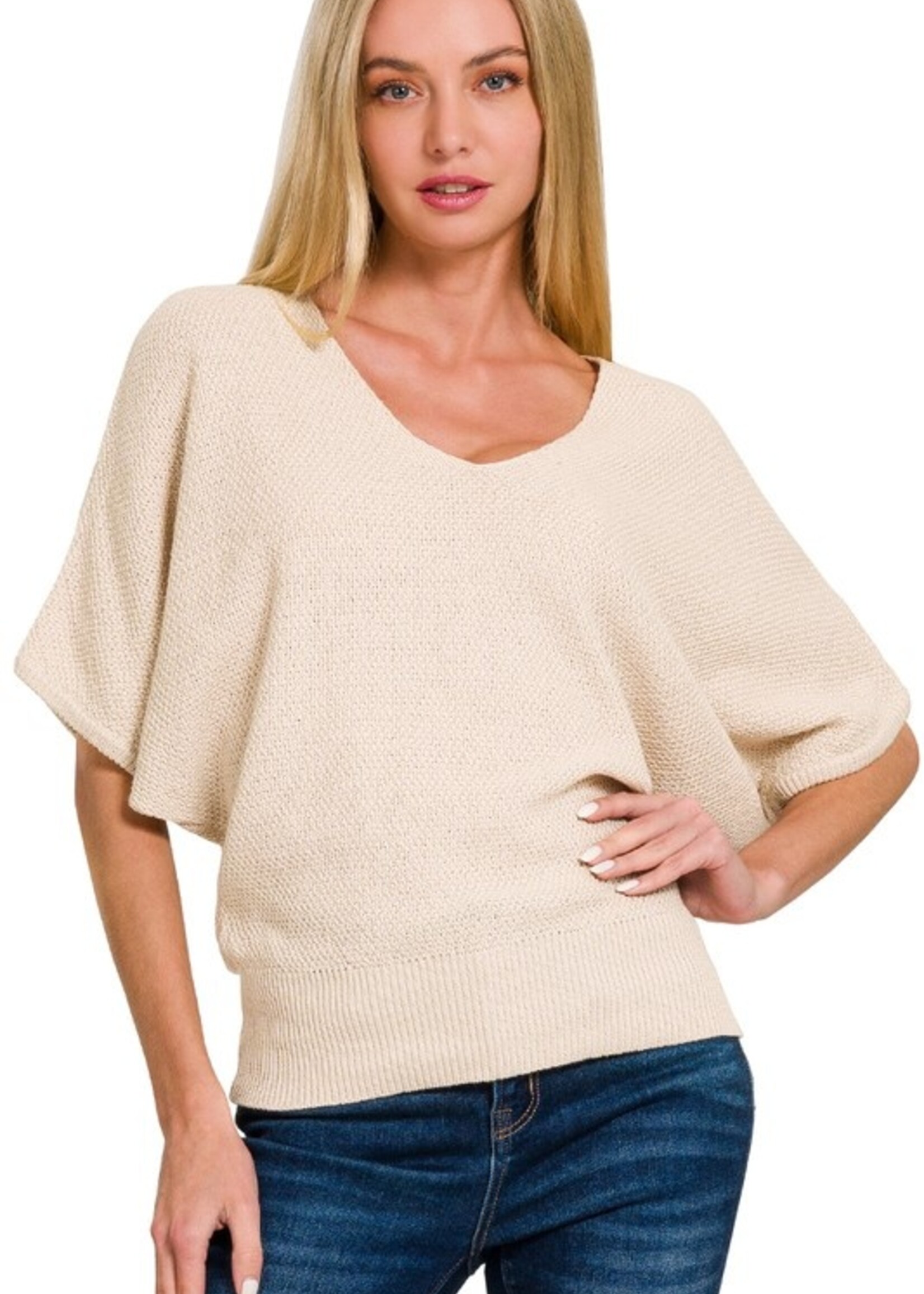 Waffle knit dolman top +4 colors