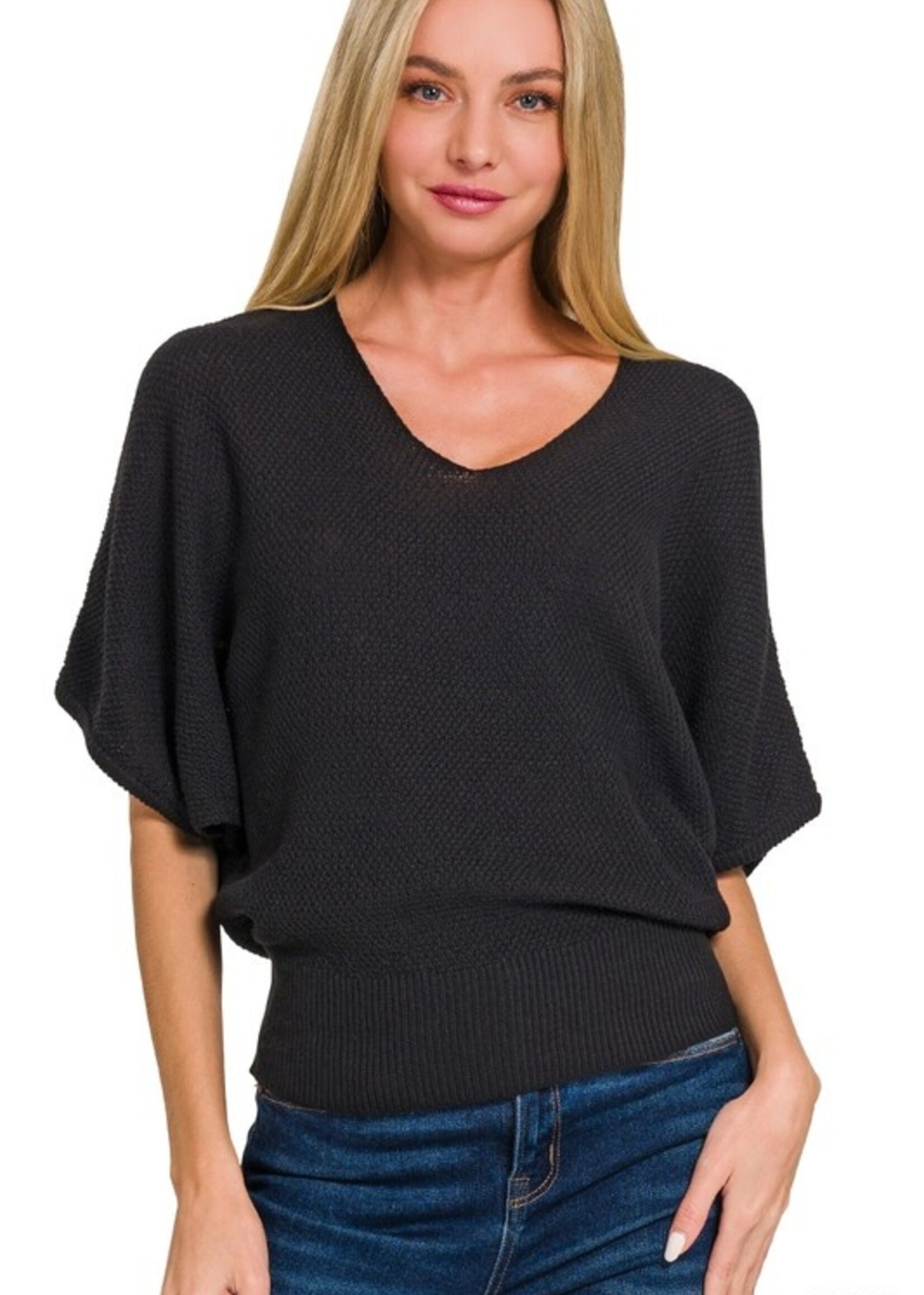 Waffle knit dolman top +4 colors