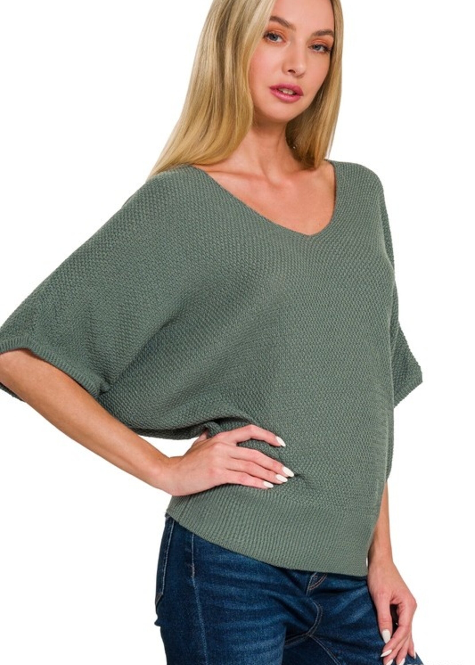 Waffle knit dolman top +4 colors