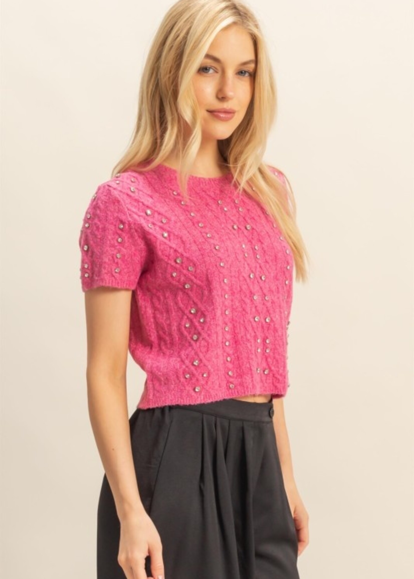 Rhinestone sweater top +3 colors
