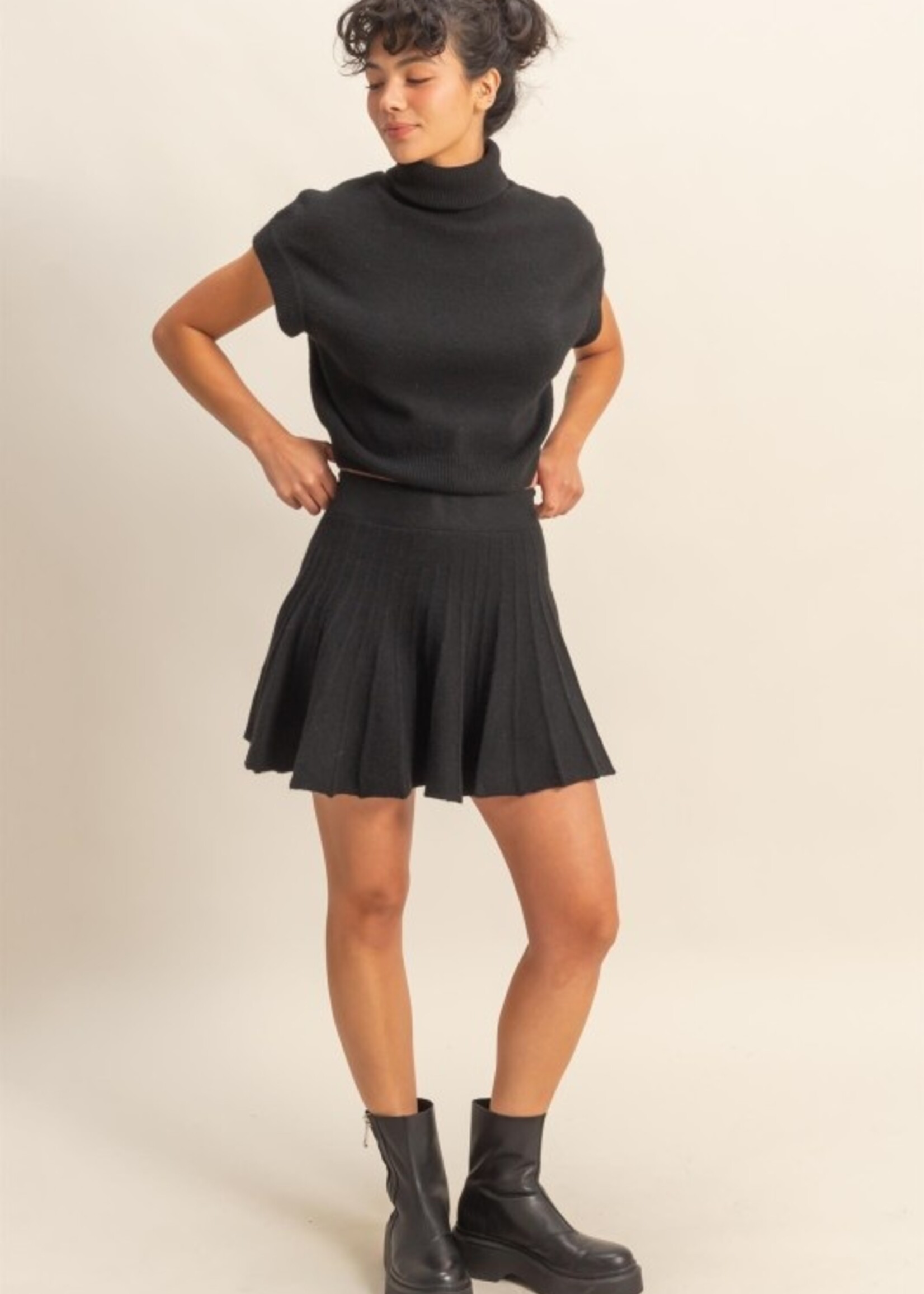 Turtle neck sweater and skirt set +2 colors