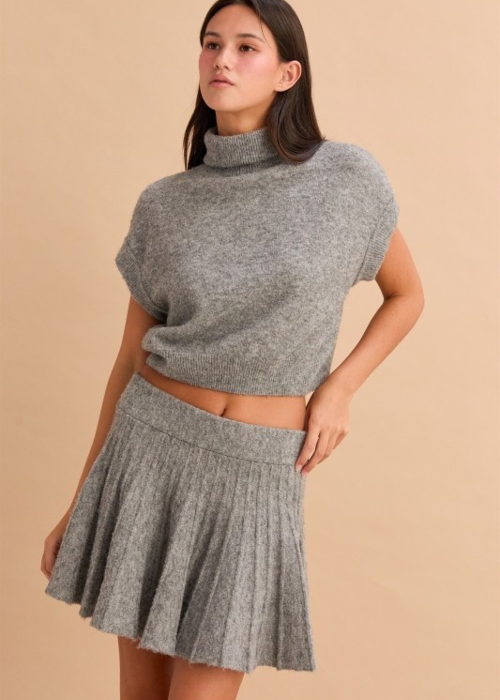 Turtle neck sweater and skirt set +2 colors