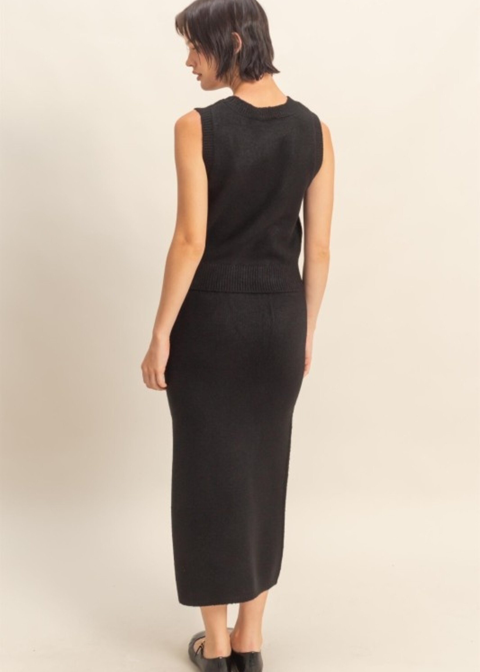 Knit skirt and vest set +2 colors