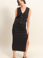 Knit vest and skirt set +2 colors