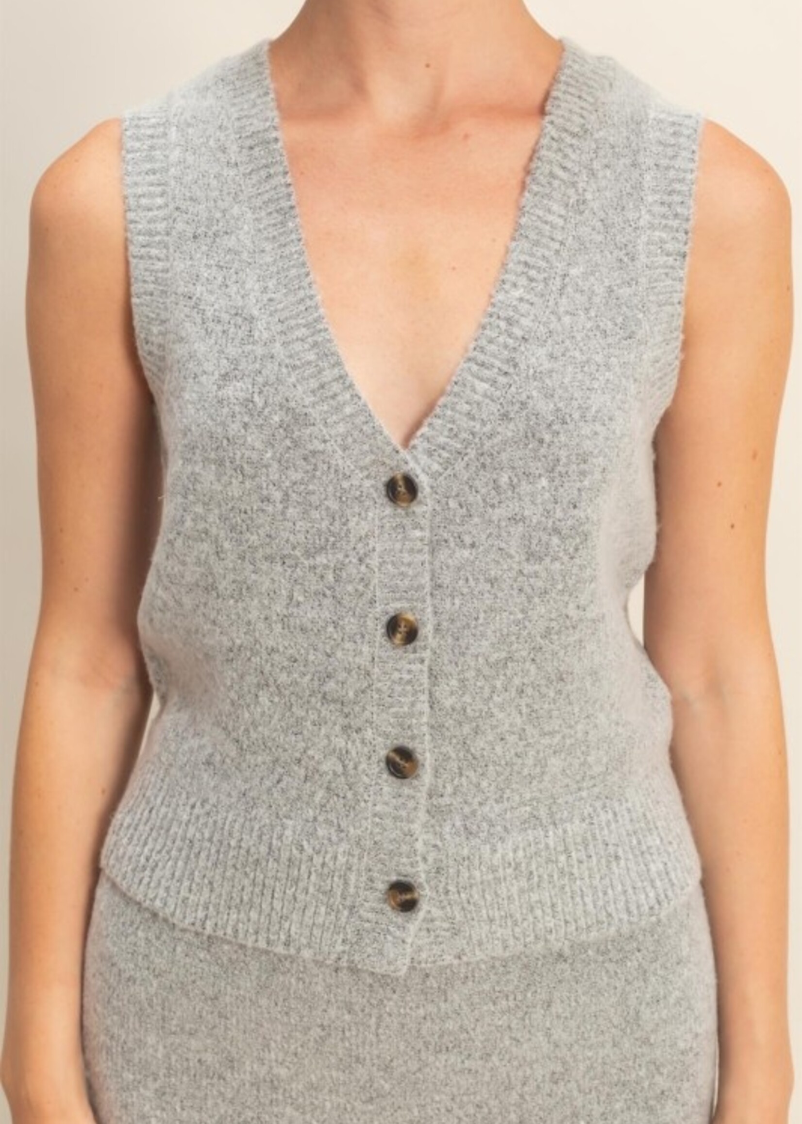 Knit skirt and vest set +2 colors