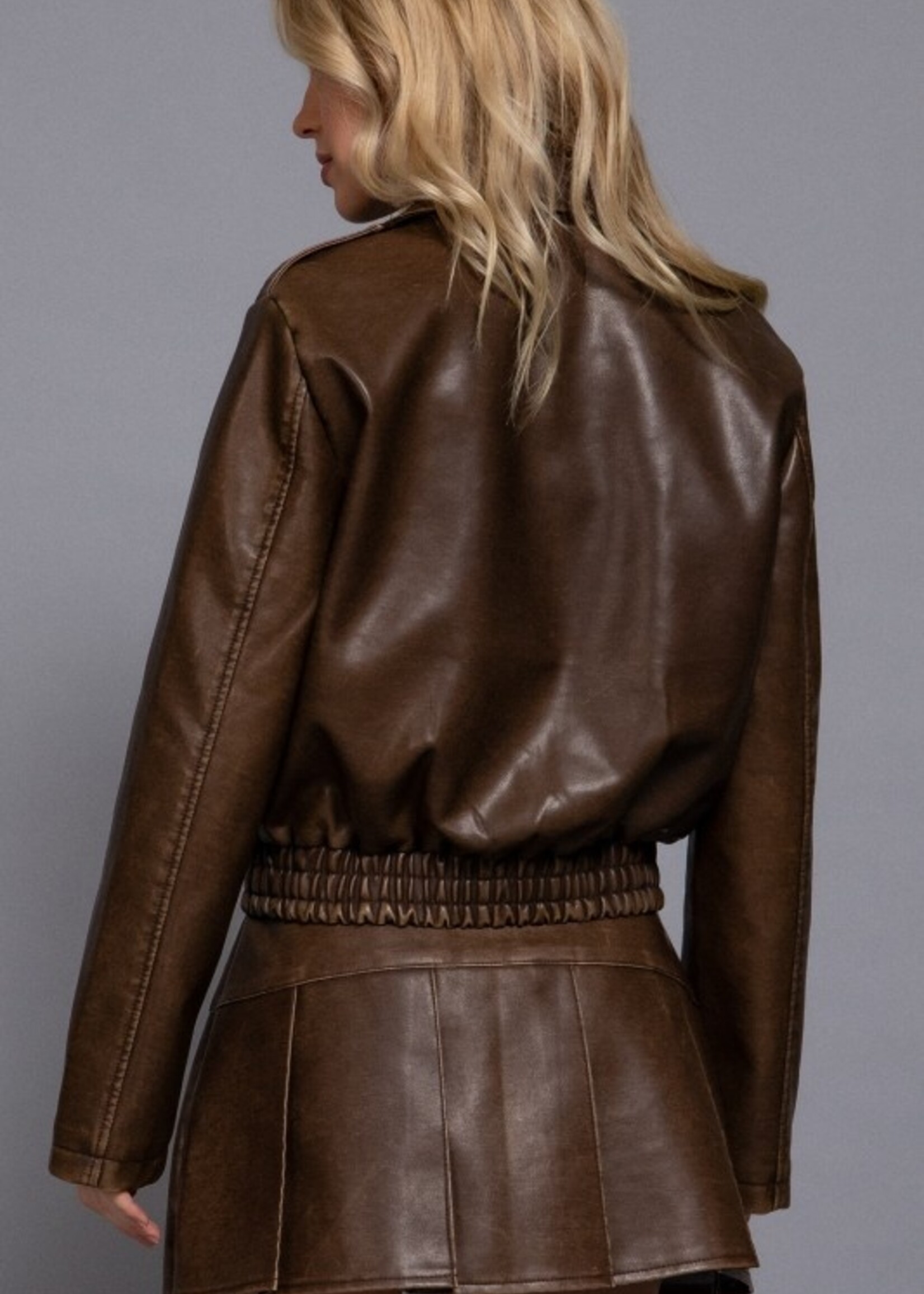 Washed leather jacket +2 colors