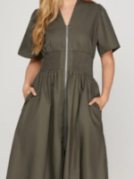 Zip front midi +2 colors