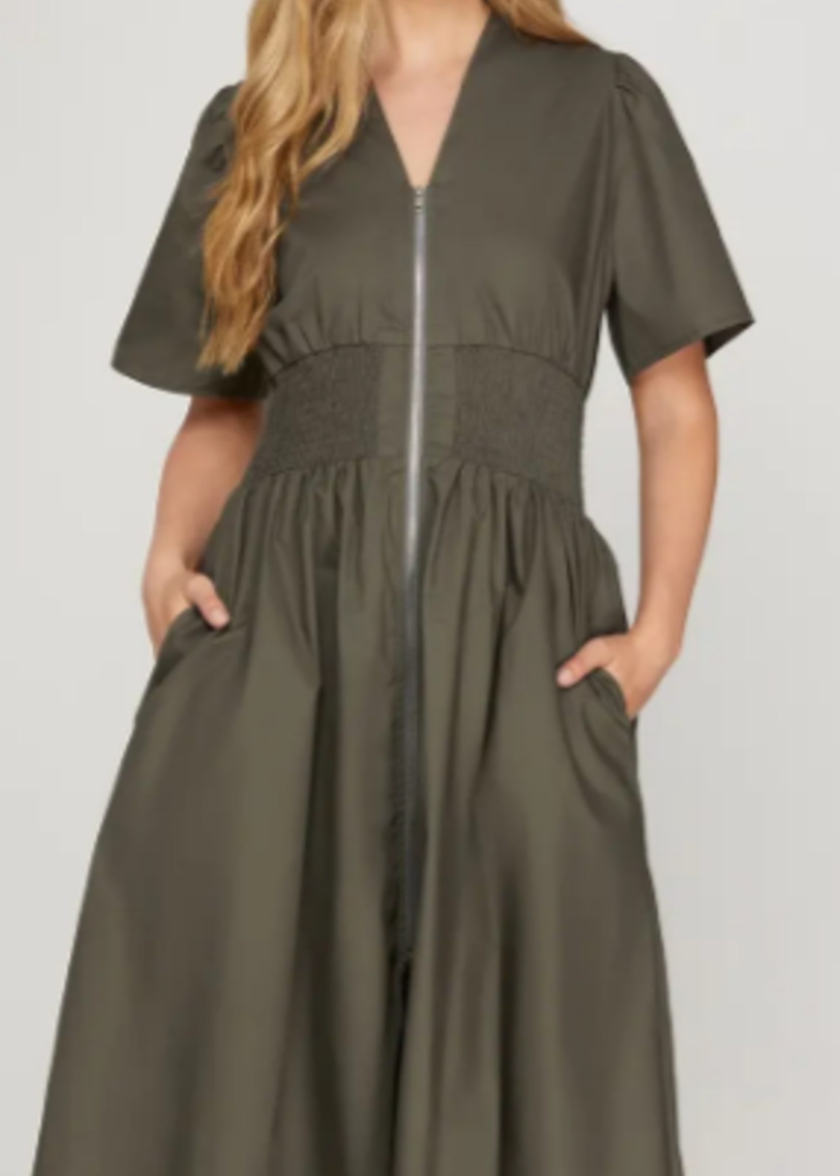 Zip front midi +2 colors