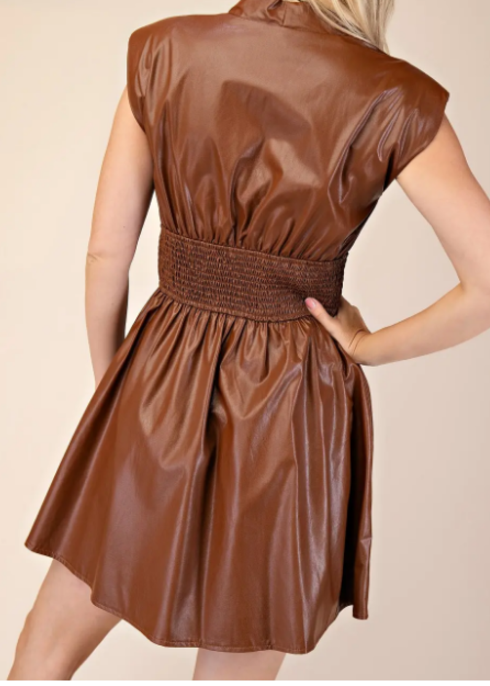 Leather zip up dress +2 colors