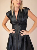 Leather zip up dress +2 colors