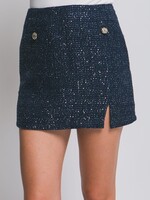 Sequin tweed skirt