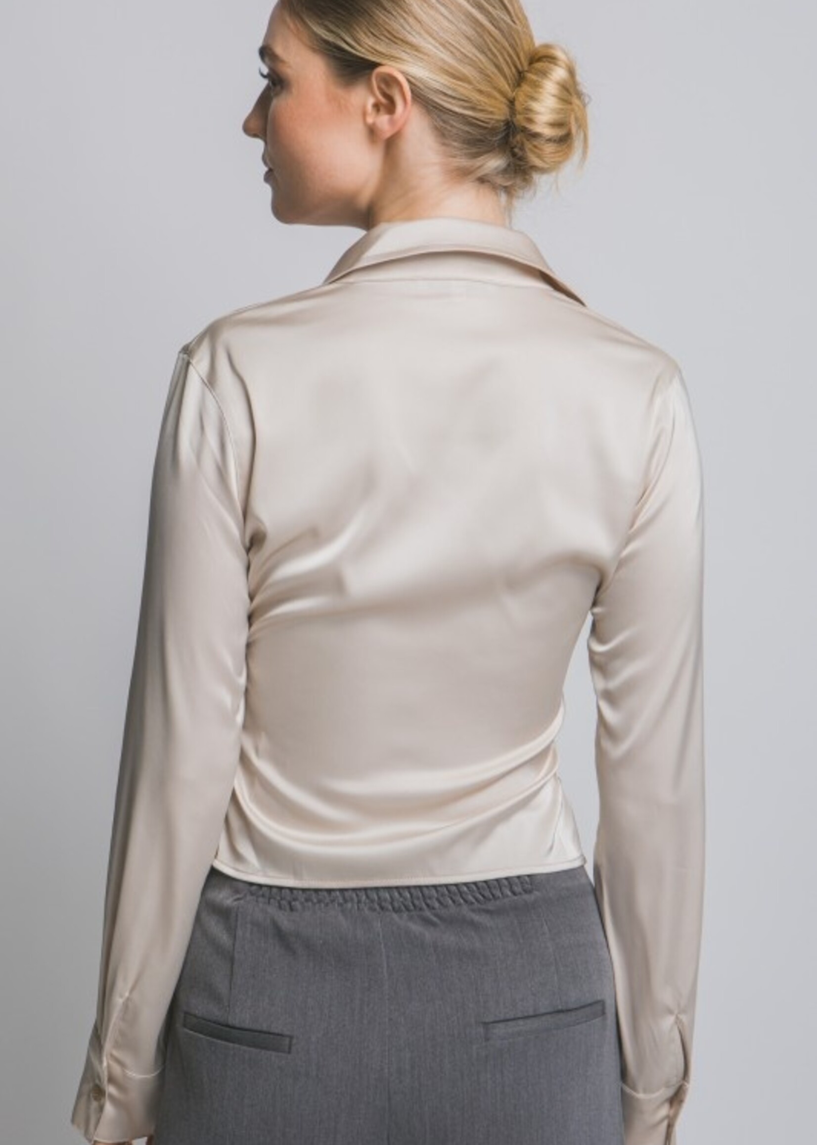 Satin ruched blouse