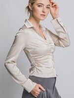 Satin ruched blouse