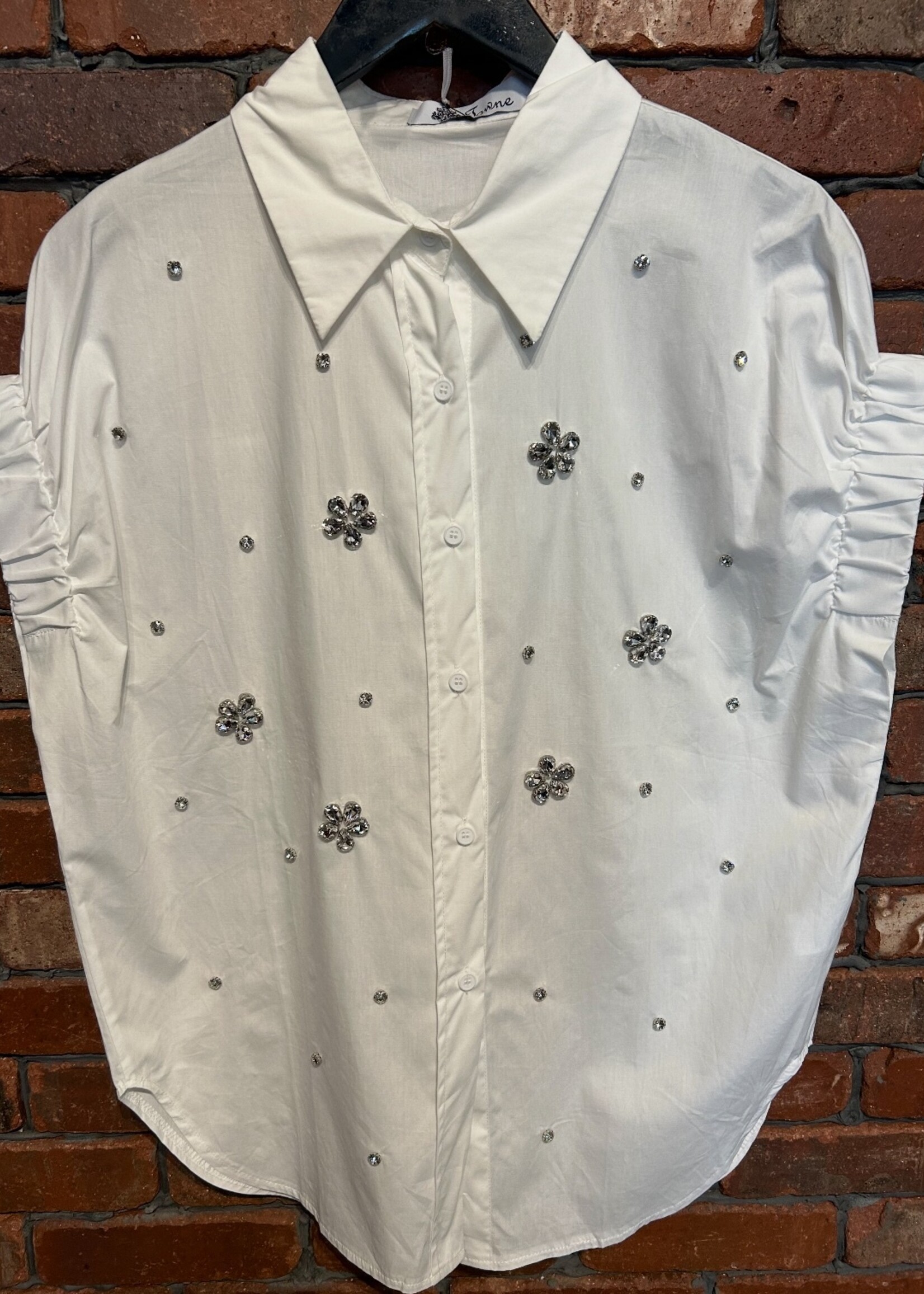 Jeweled poplin shirt +2 colors