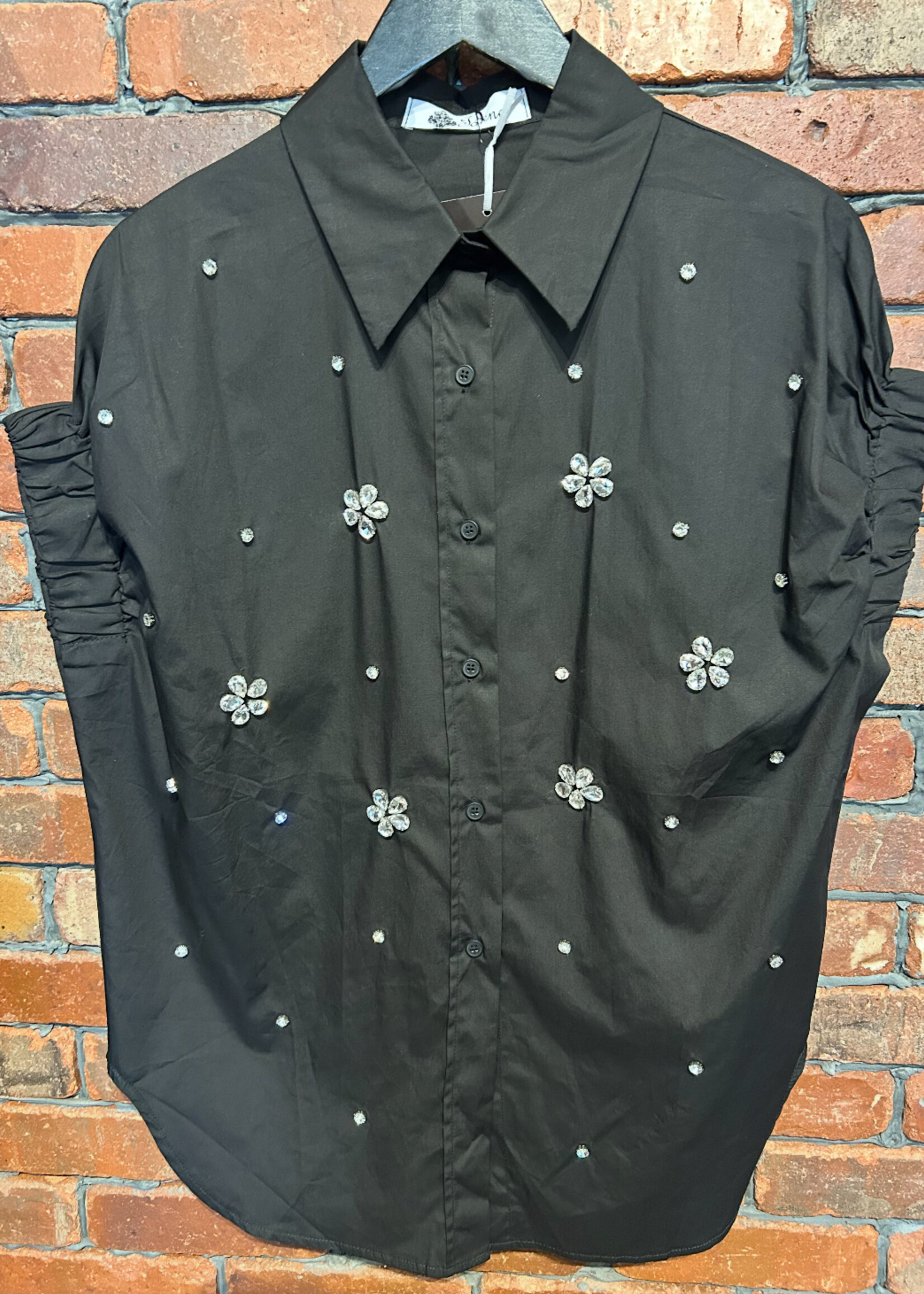 Jeweled poplin shirt +2 colors