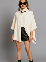 Leather toggle poncho+2 colors