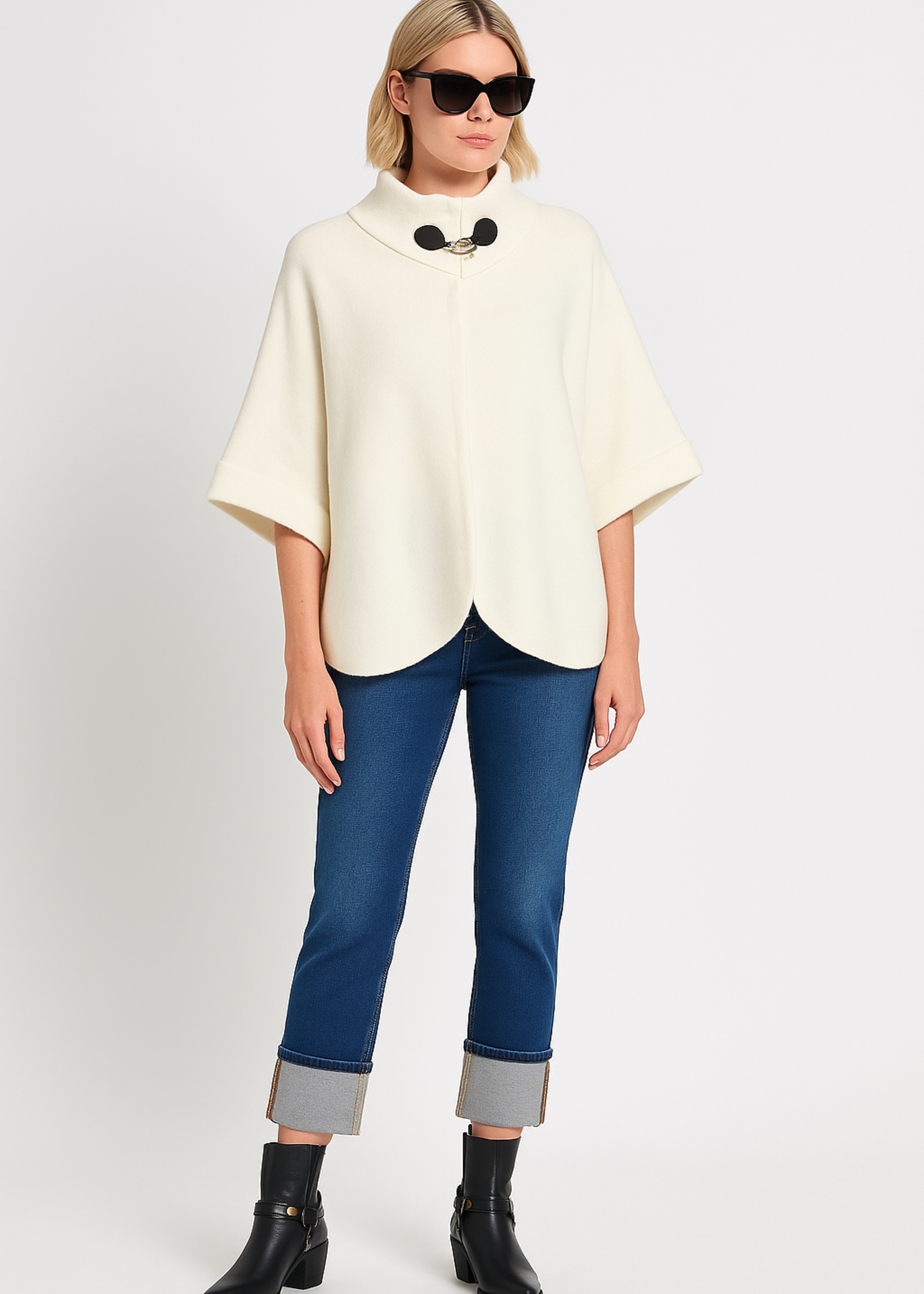 Leather toggle poncho +2 colors