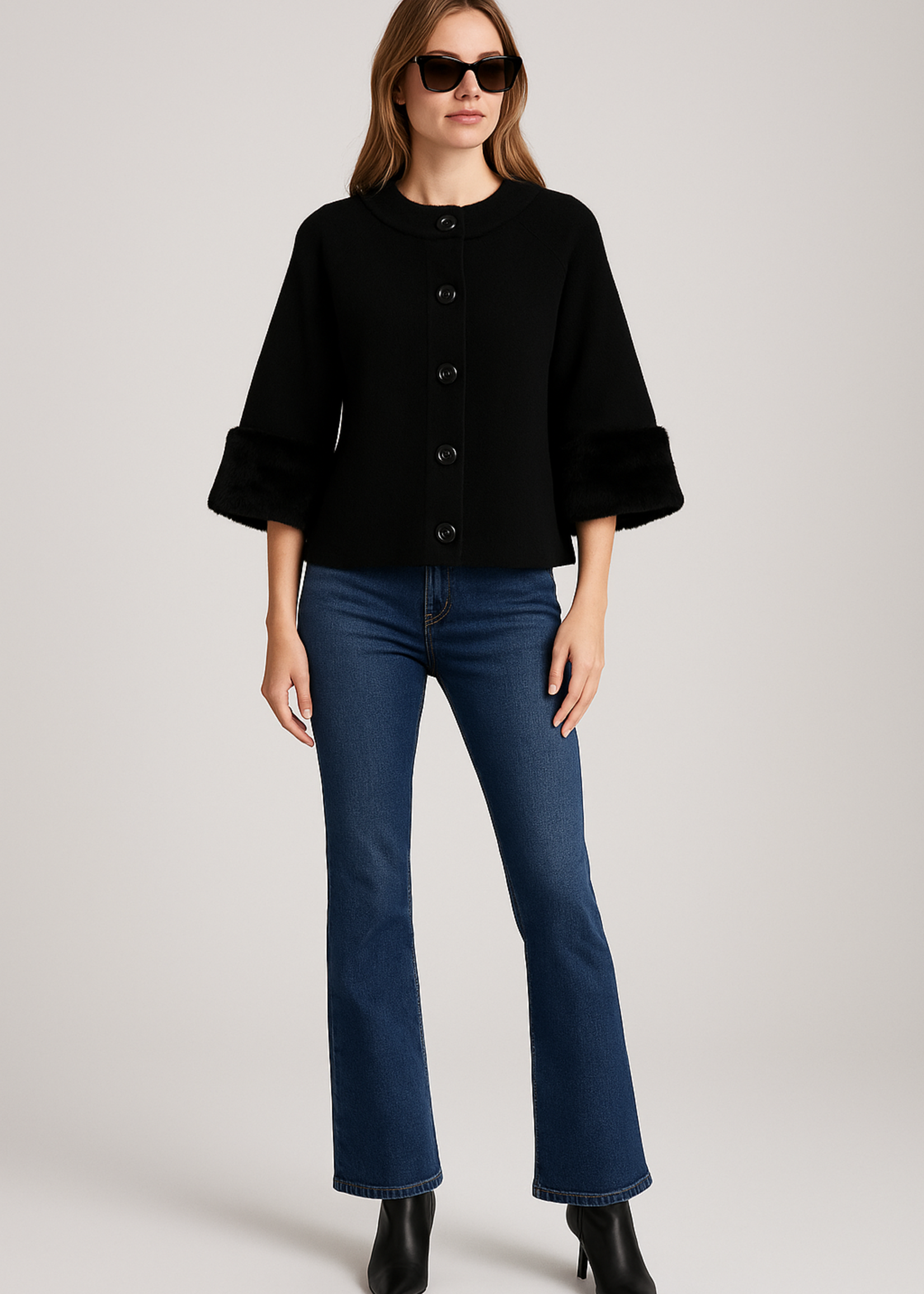 Fur cuff sweater +2 colors