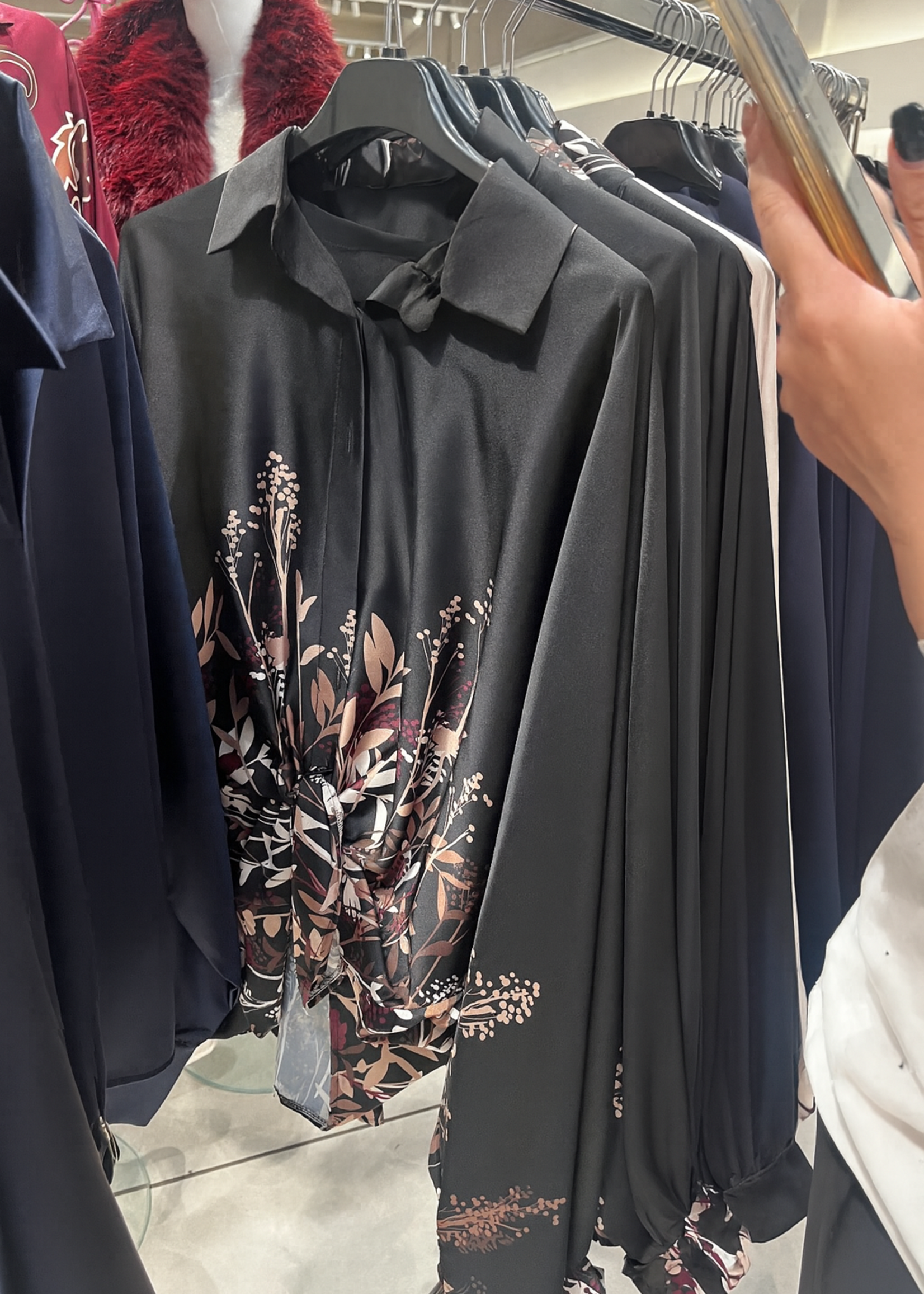 Print tie front blouse +2 colors