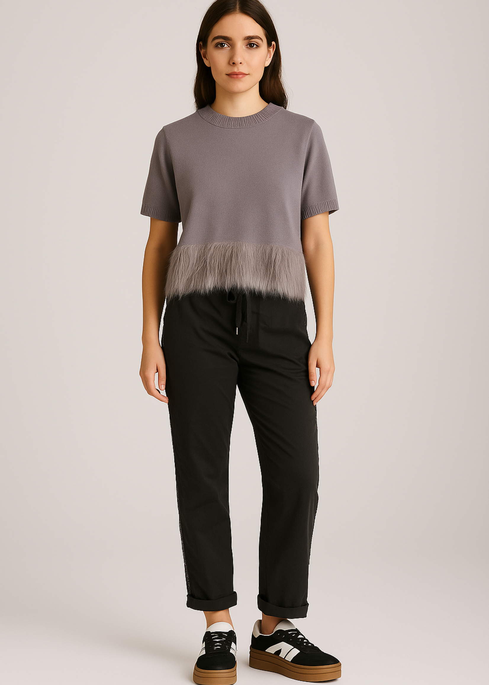 Fur hem top +2 colors