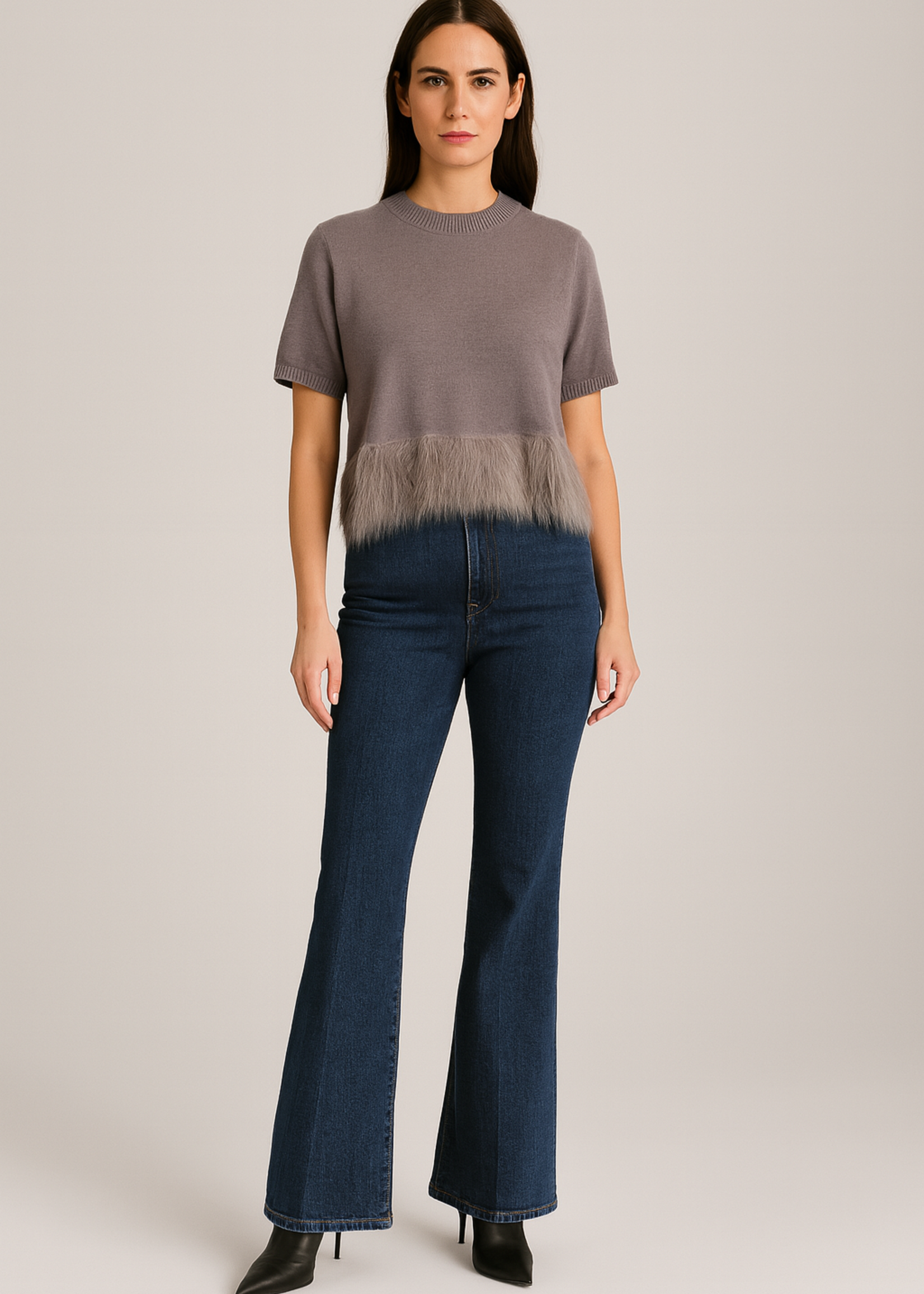 Fur hem top +2 colors