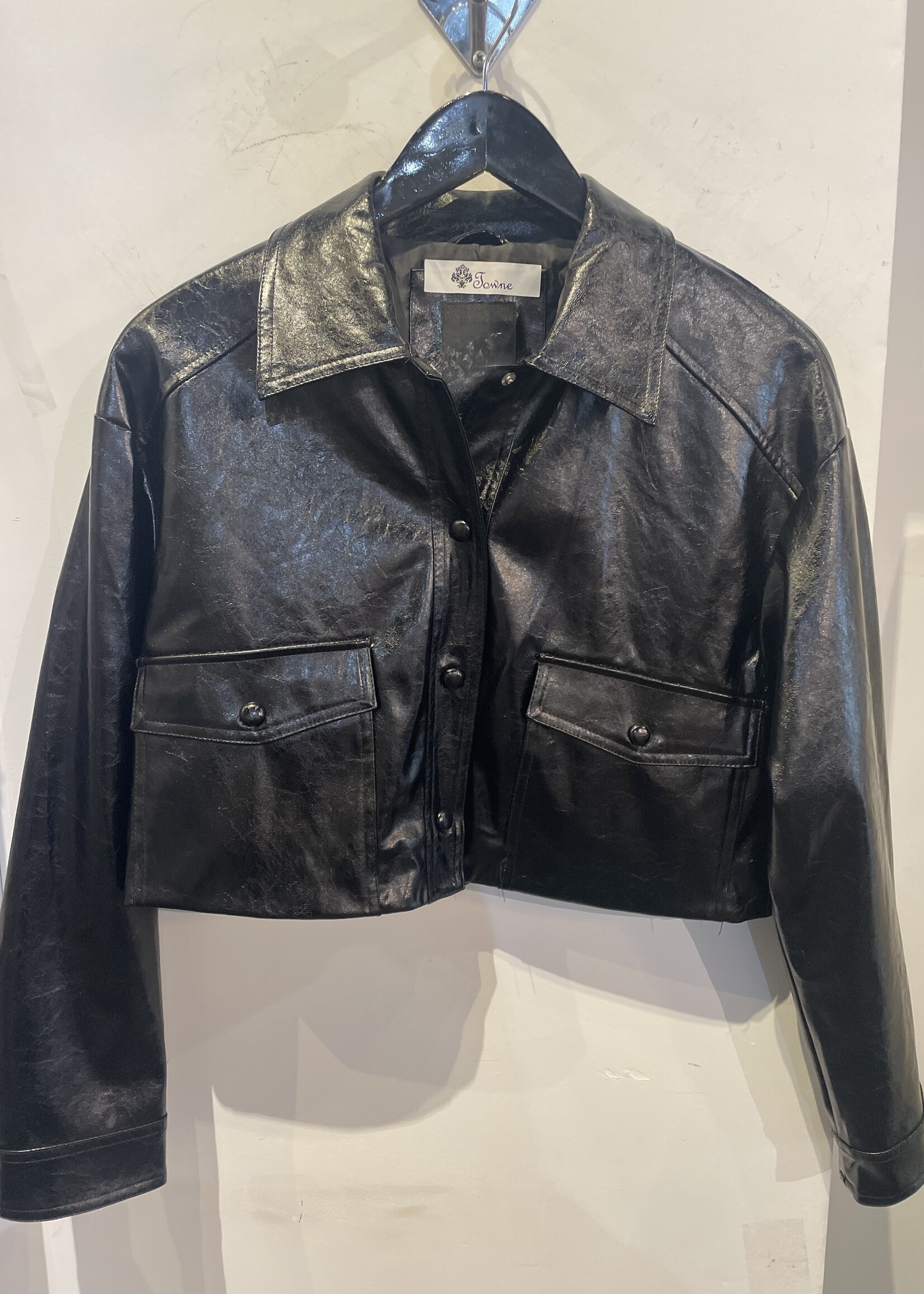 Shiny leather jacket