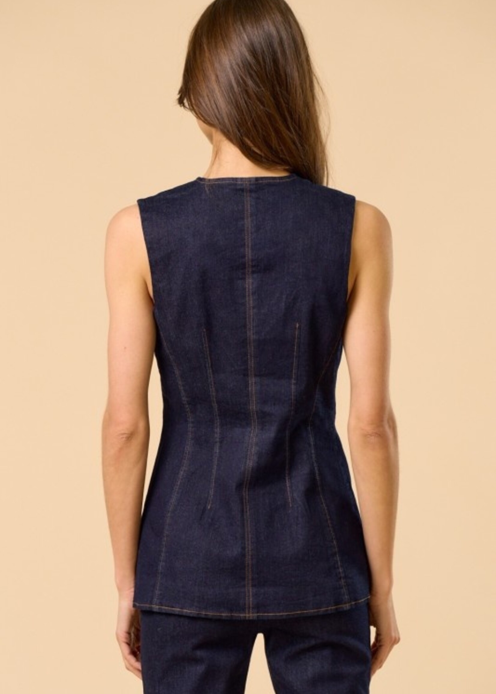 Long denim vest
