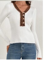 Leopard trim top +3 colors