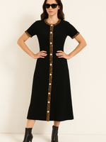 Leopard trim dress +2 colors