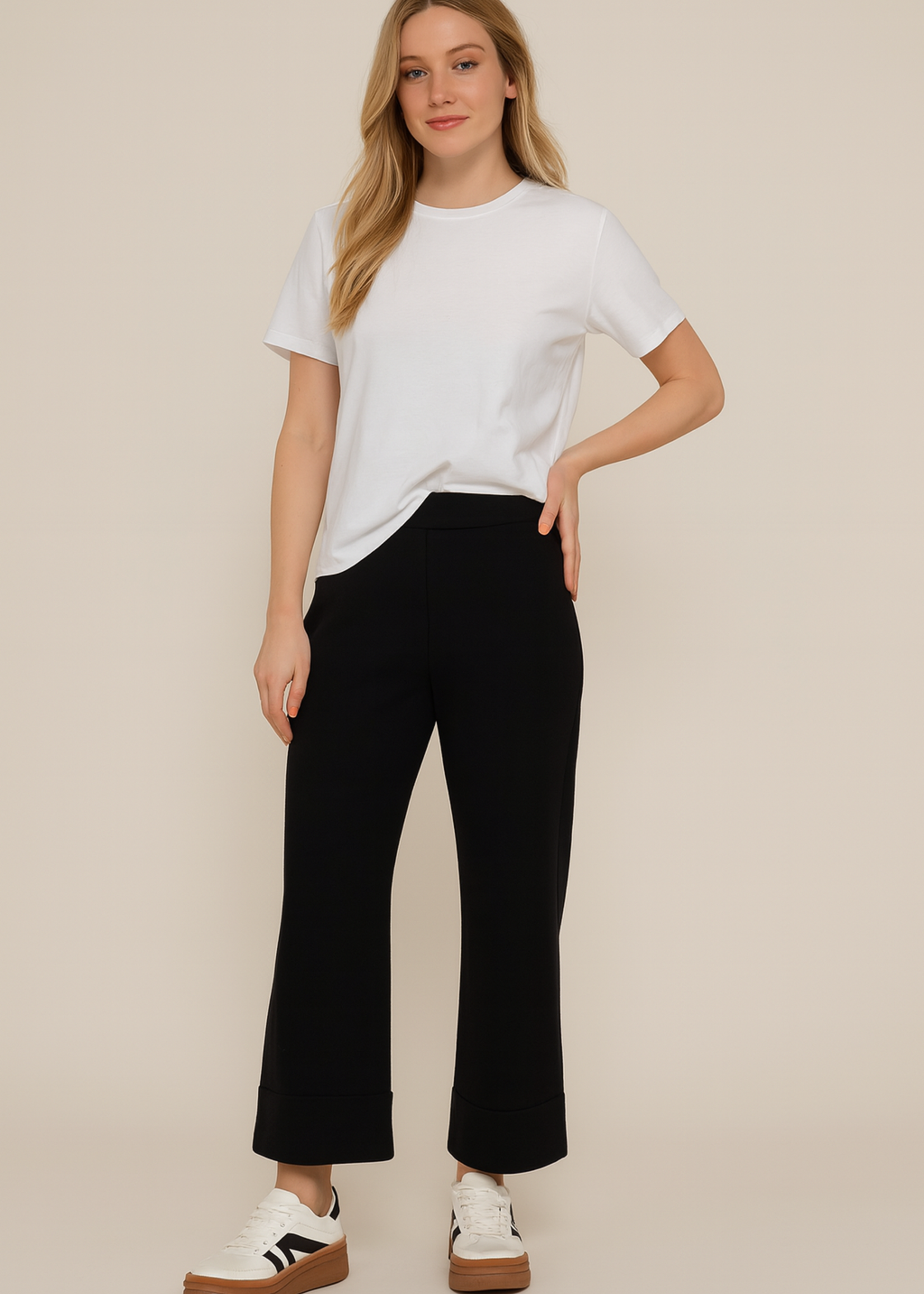 Ponte wide cuff pant +2 colors